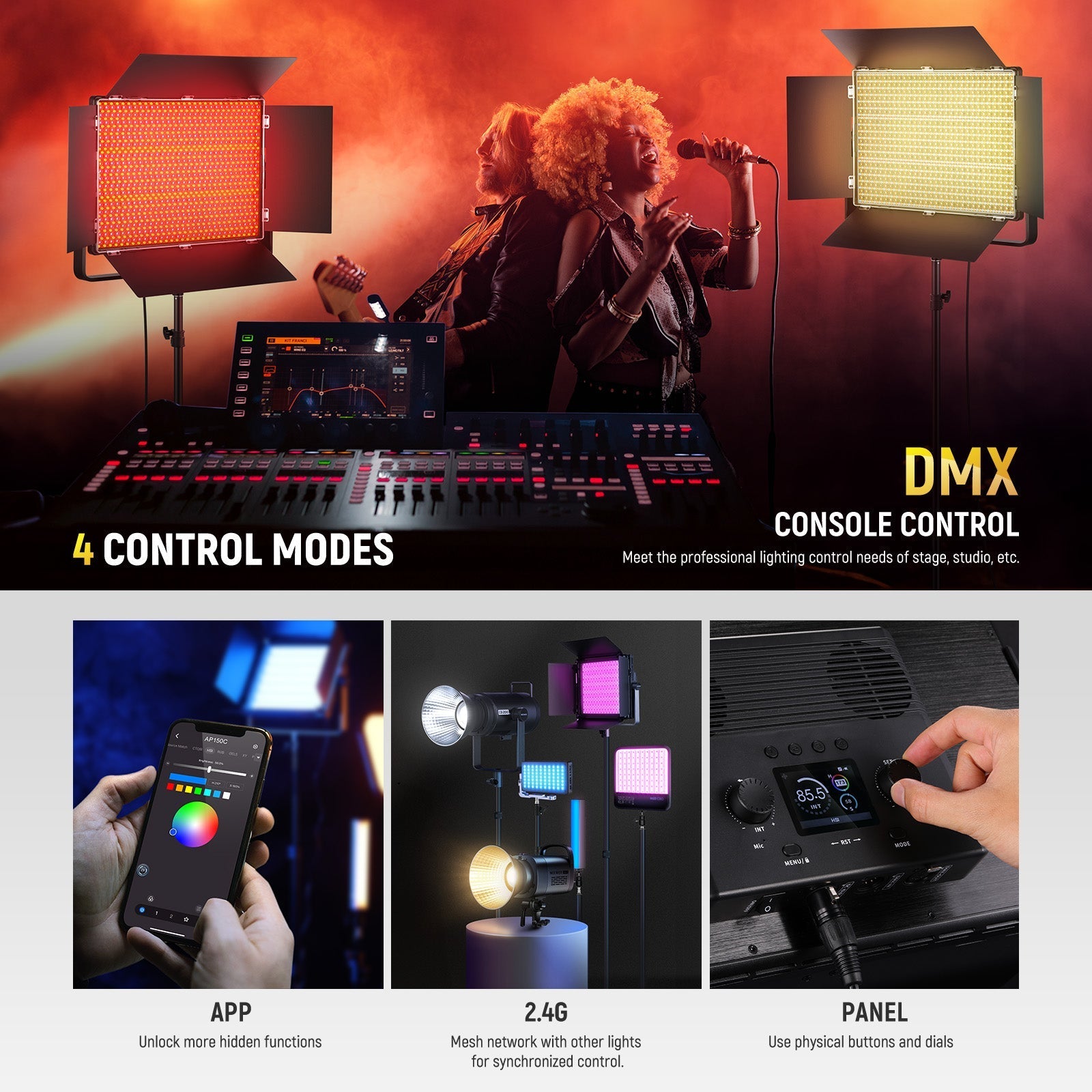 NEEWER AP150C 150W RGB LED Panel Video Light Kit