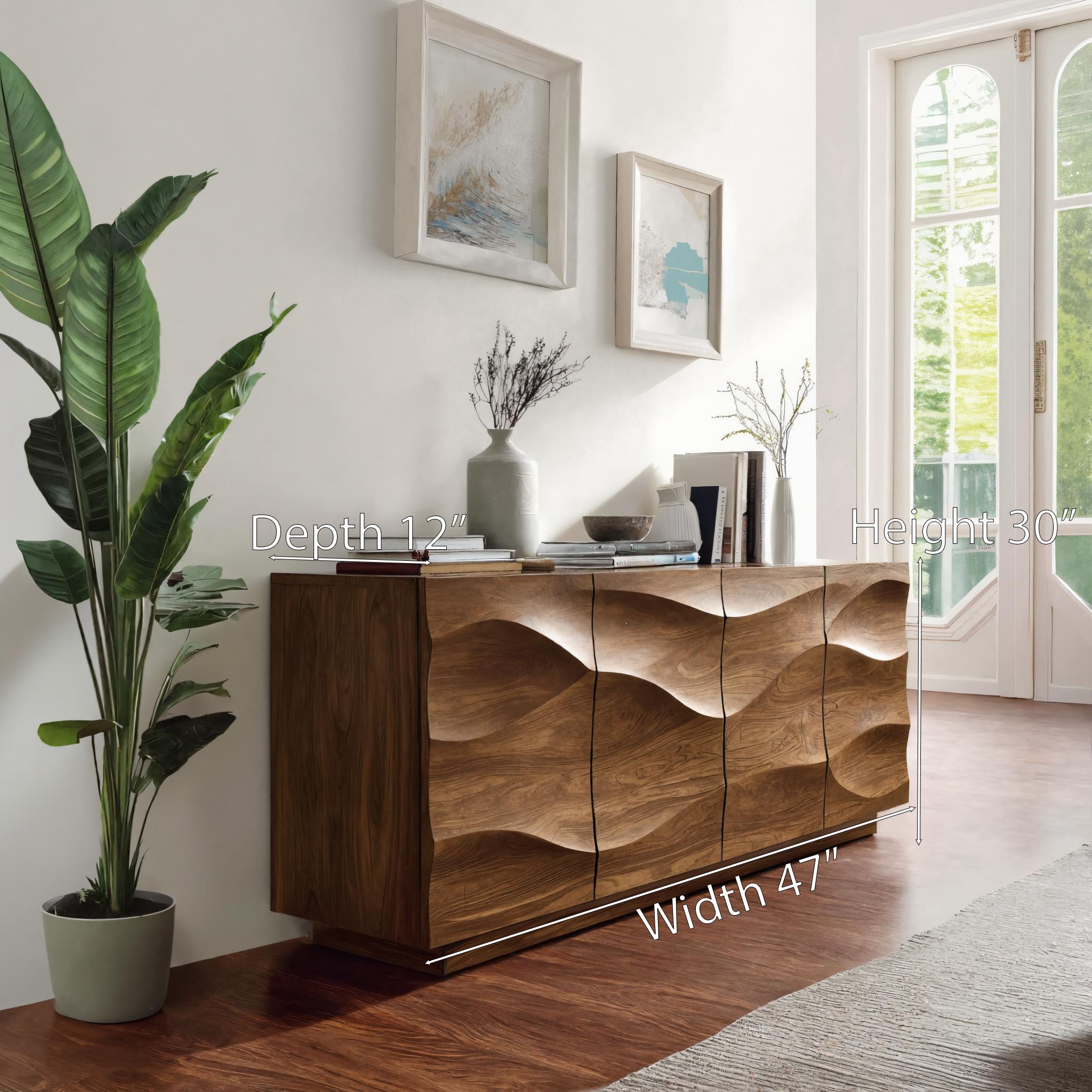 Modern Wave Sideboard For Dining Or Living Room