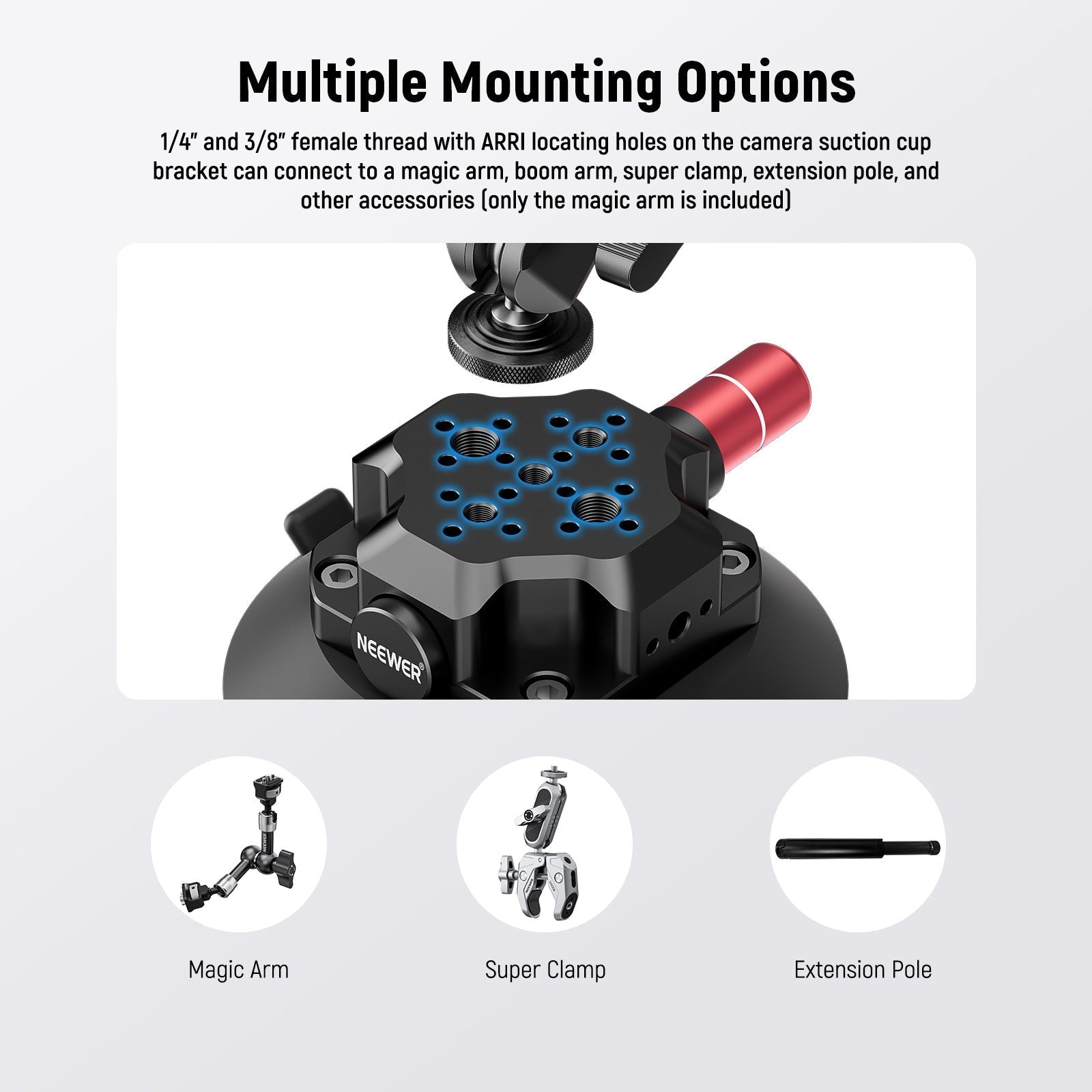 NEEWER CA104/CA105 Suction Cup Mount with Arm