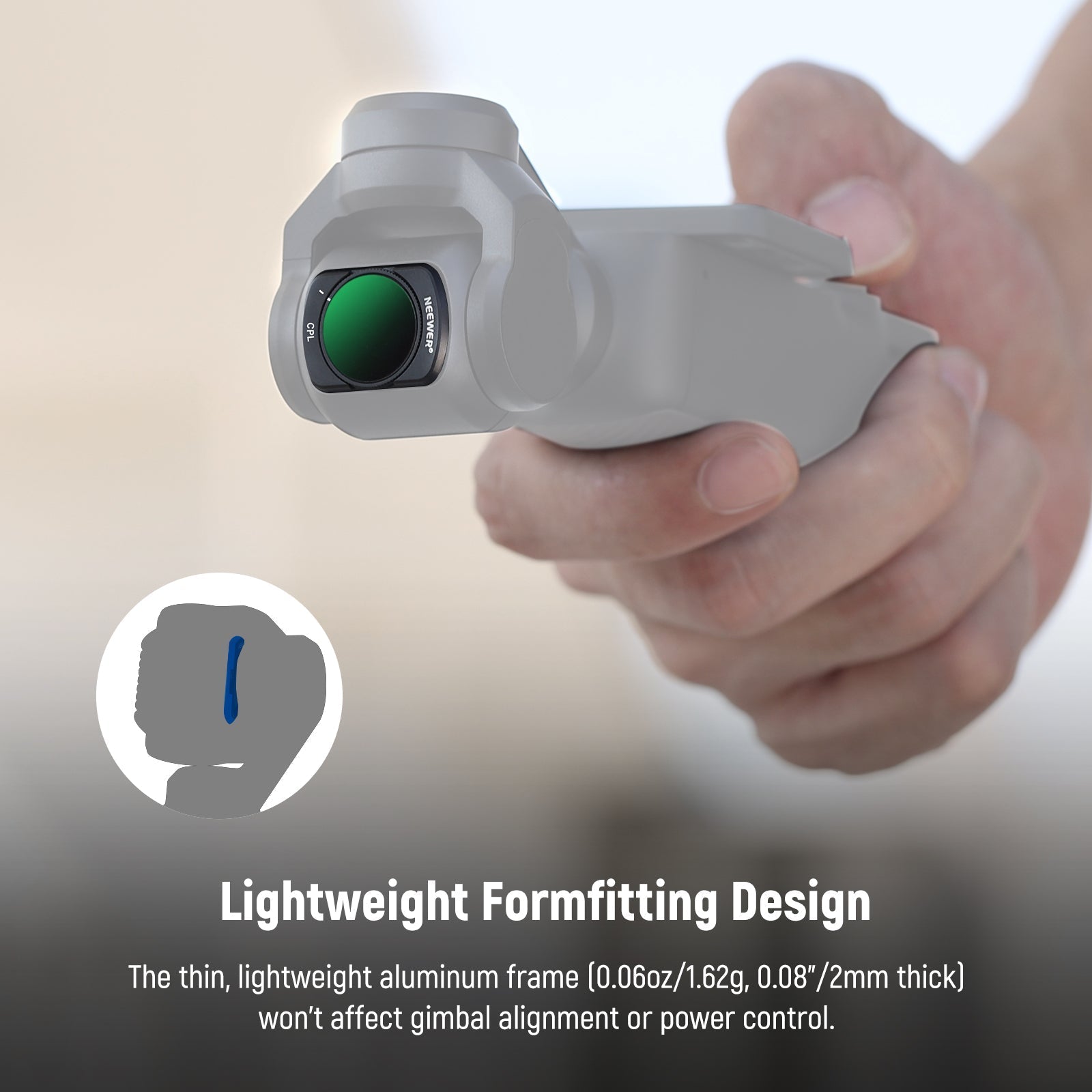 NEEWER FL-76 Magnetic CPL Filter for DJI Osmo Pocket 3 / Pocket 4 & Xtra Muse