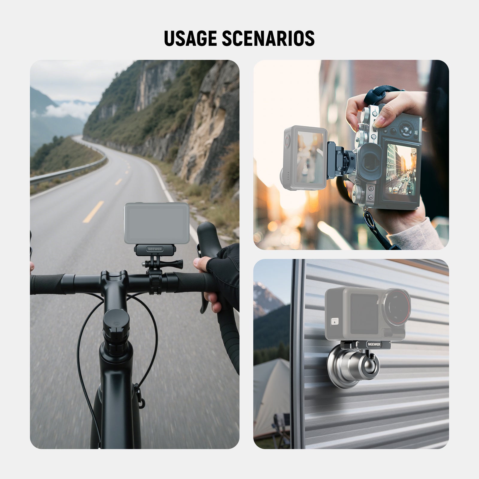 NEEWER AC011+AC012+ AC013 Action Camera Mount Kit For DJI Osmo Action 5 Pro/4/3