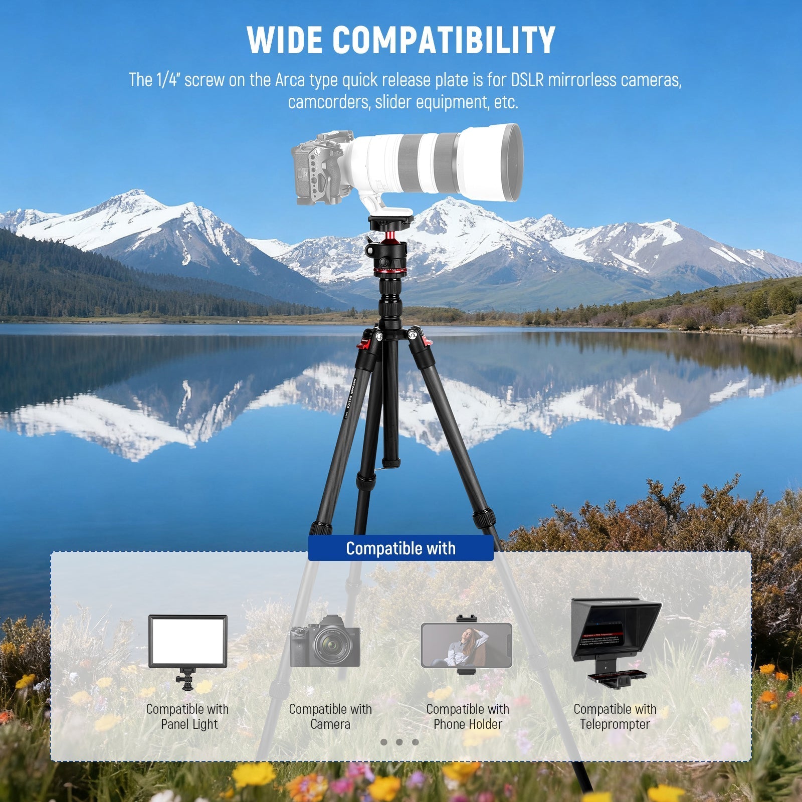 NEEWER BASICS TP17 Carbon Fiber Travel Tripod