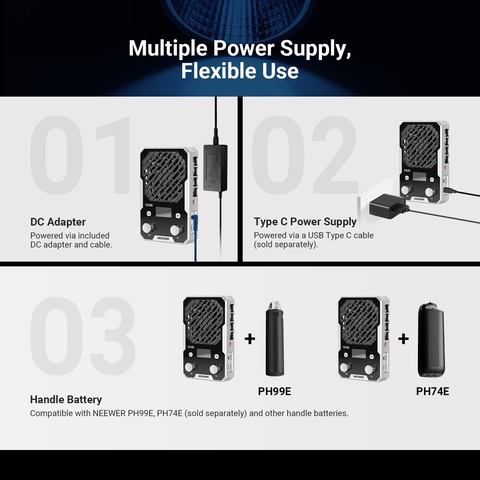 NEEWER FS100B 100W Ultra Compact Bi Color LED Video Light