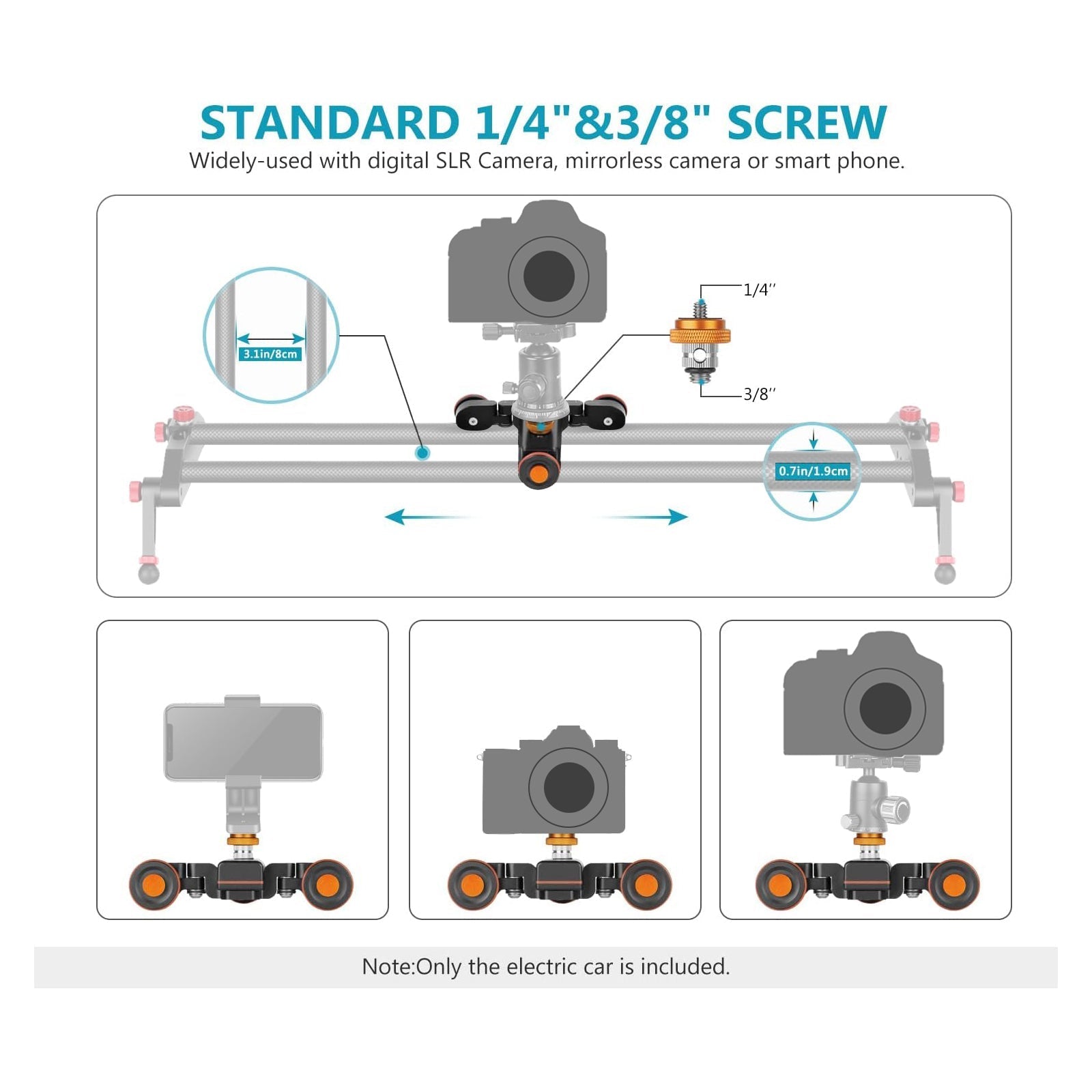 NEEWER DL100 3 Wheels Wireless Video Camera Dolly