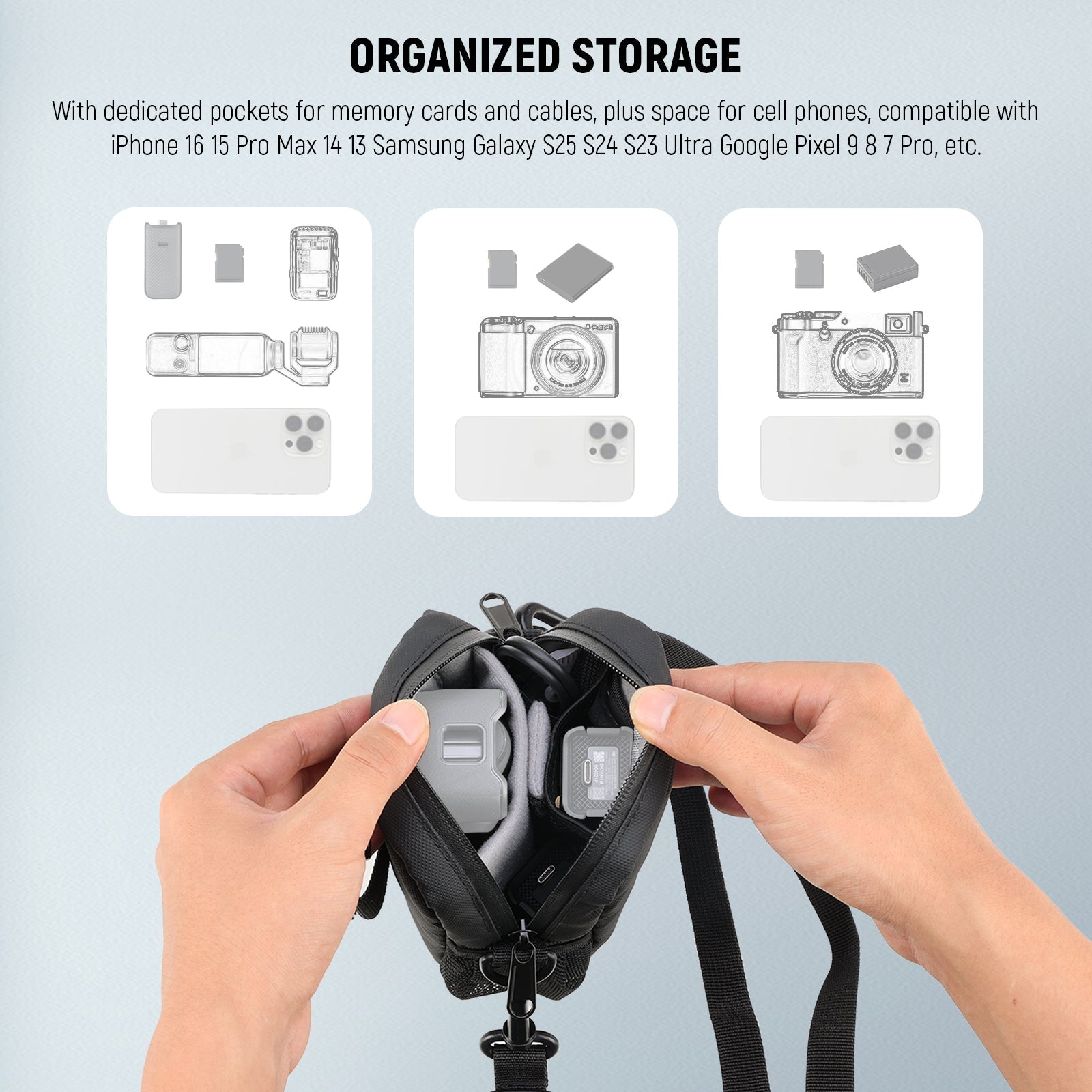 NEEWER BASICS PB13 Camera Sling Bag Crossbody For DJI Osmo Pocket 3