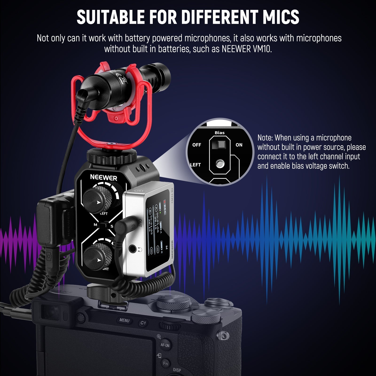 NEEWER MM01/MM02 Dual Channel Audio Mixer for Camera & Microphone