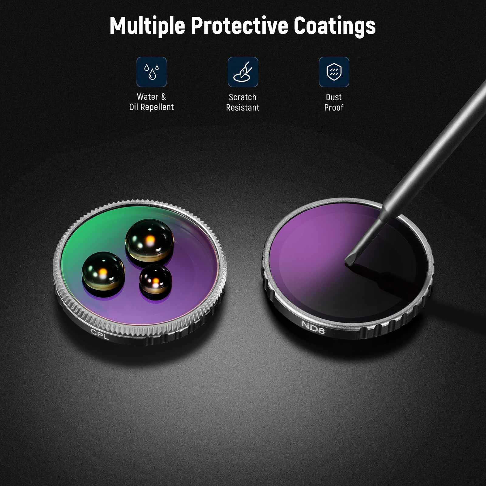 NEEWER ND & CPL Lens Filter Set Compatible with Insta360 GO 3S