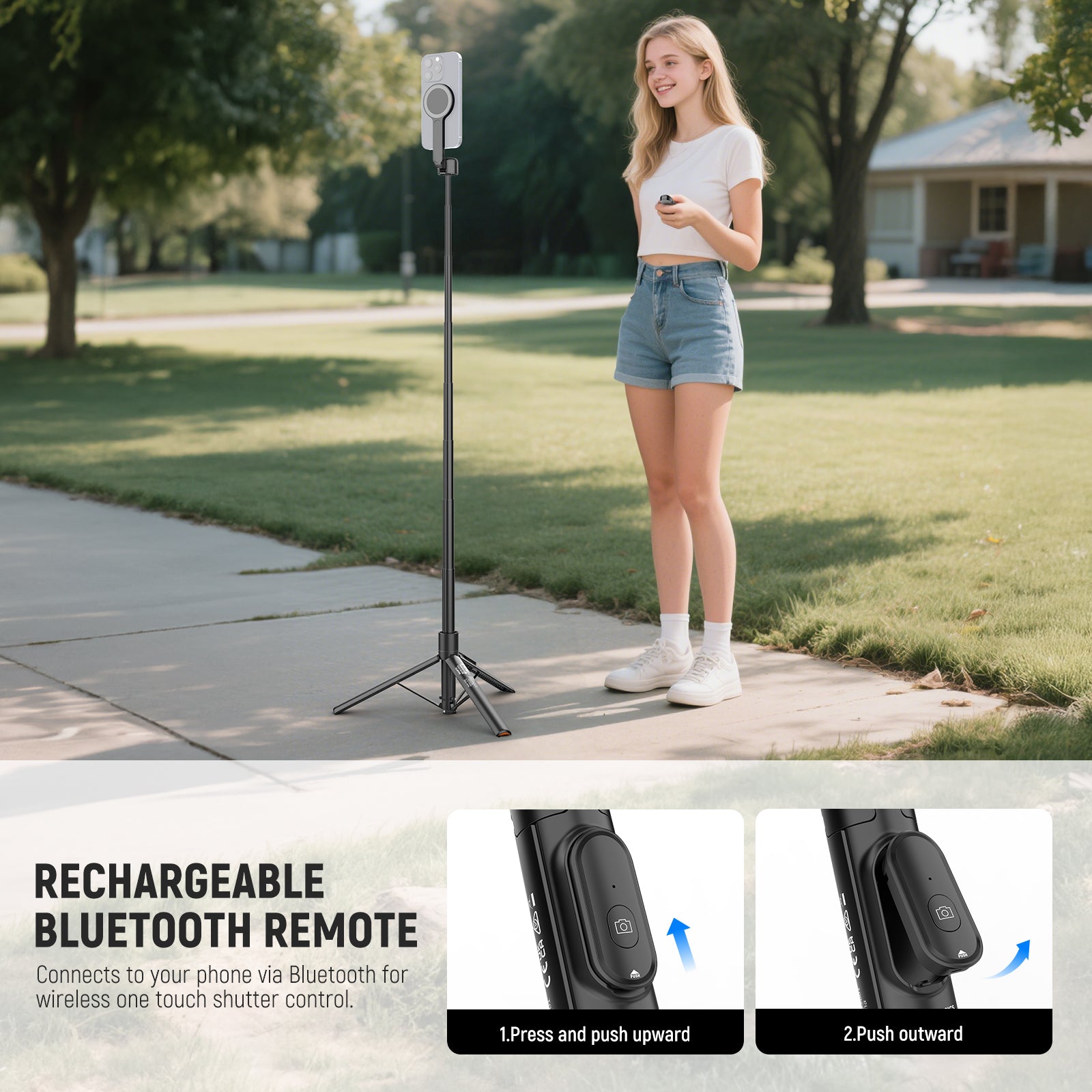 NEEWER BASICS PA989 65.7" Magnetic Selfie Stick Tripod