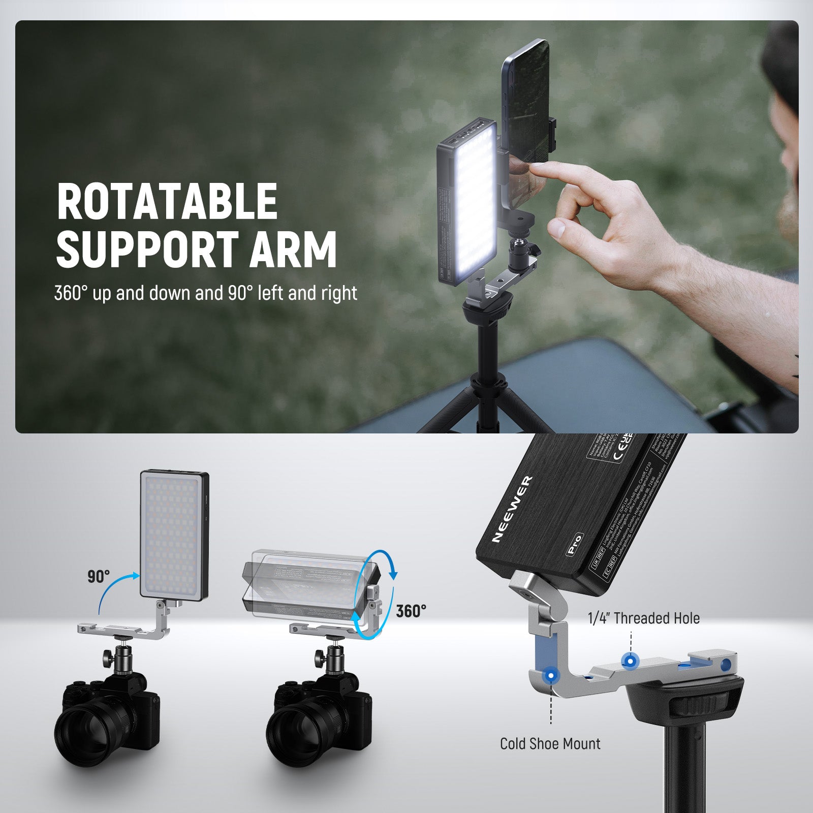 NEEWER SL90 RGB Video Light With App & 2.4G Control