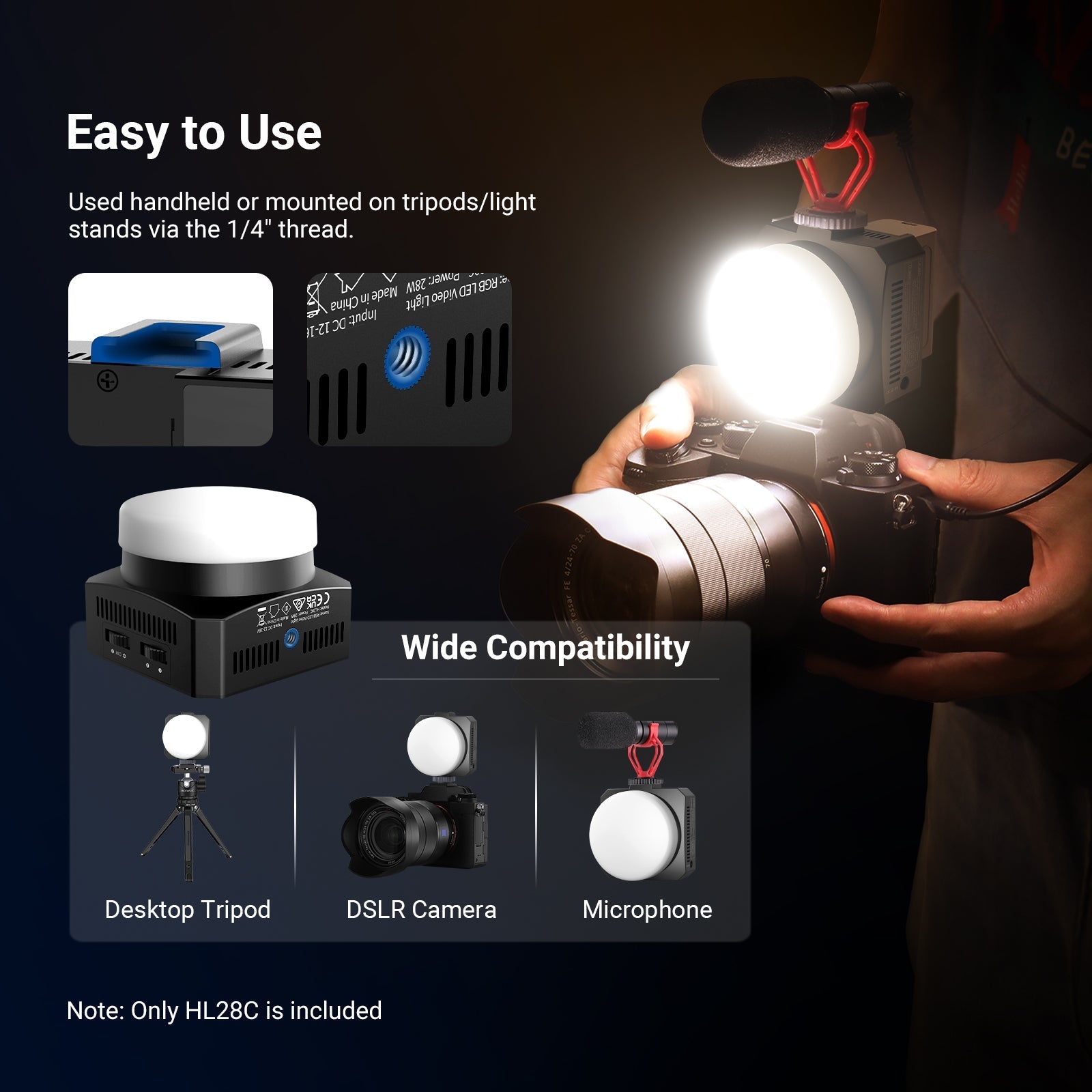 NEEWER BASICS HL28C 28W Full RGB Pocket LED Video Light