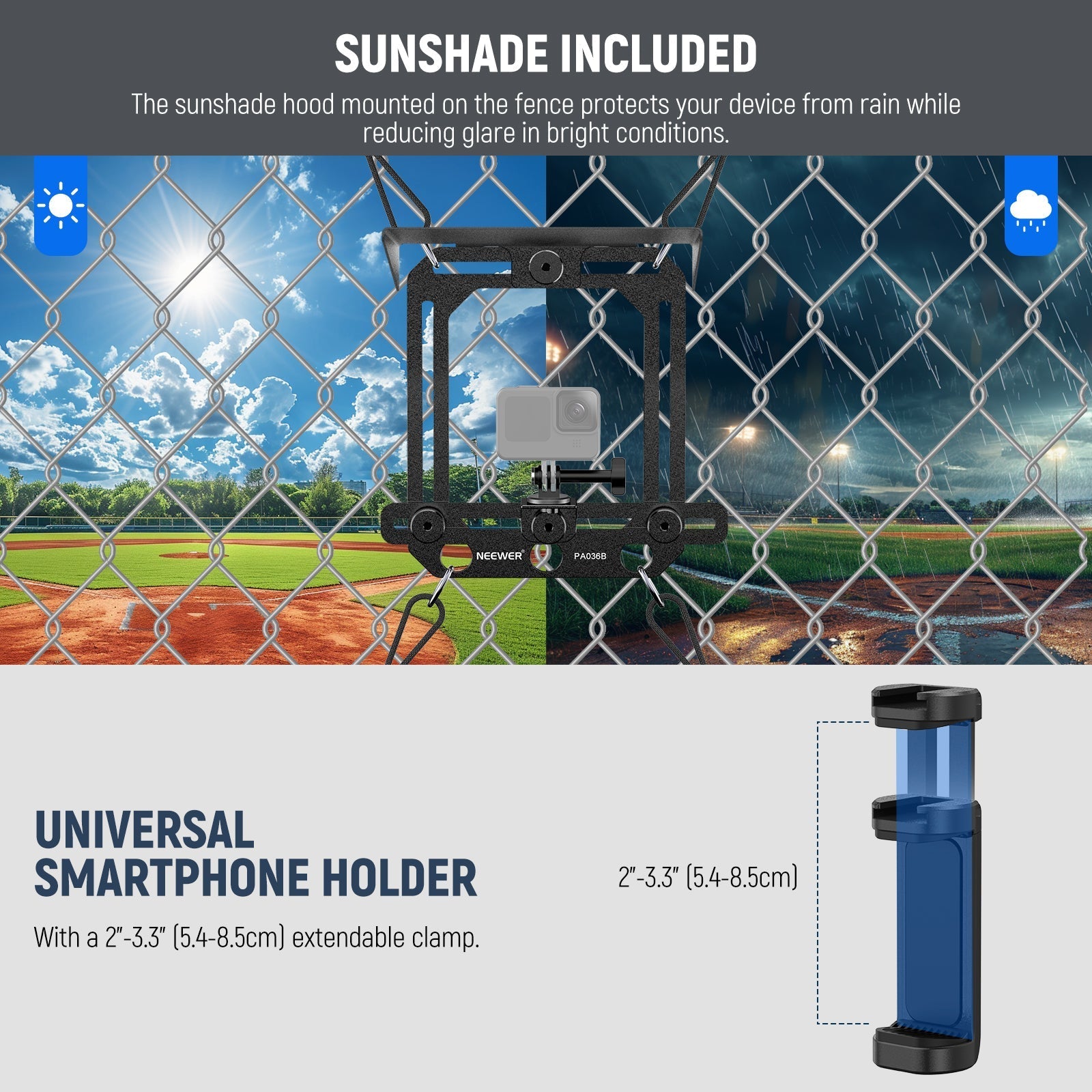 NEEWER PA036B Fence Phone & Camera Mount
