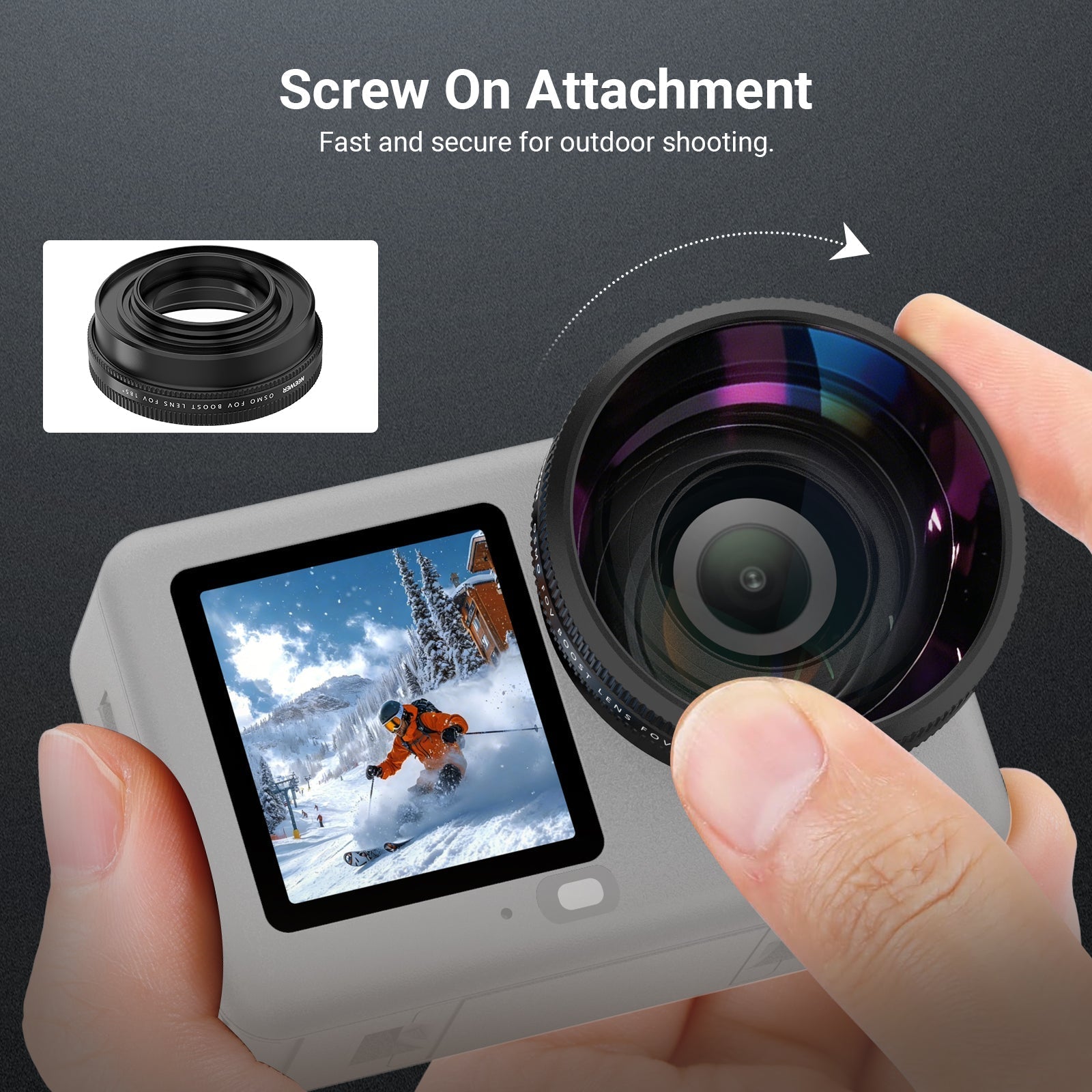 NEEWER FL-B52 185° FOV Wide Angle Lens Compatible with DJI Osmo Action 6