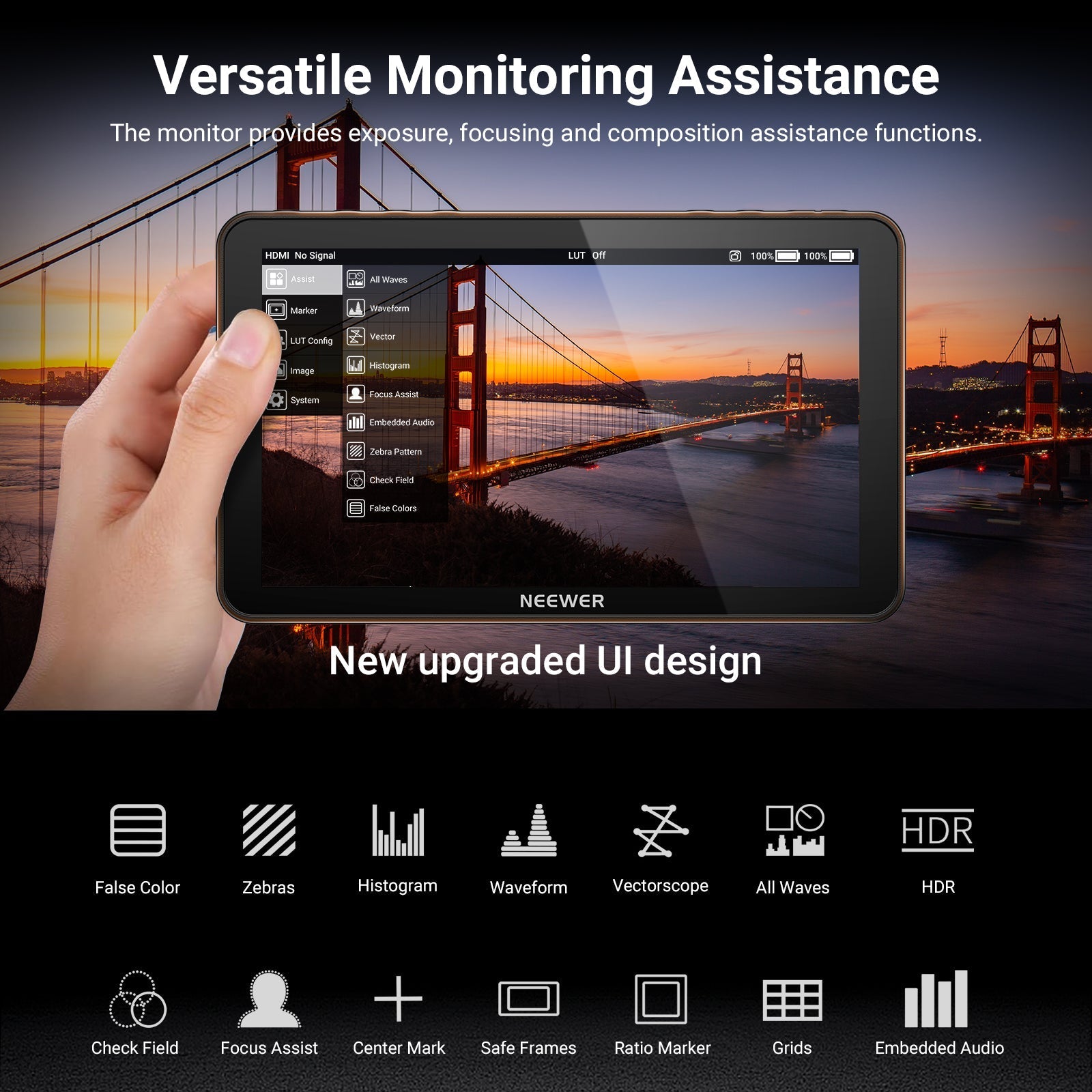 NEEWER F600 LED 7" Camera Touch Screen Monitor