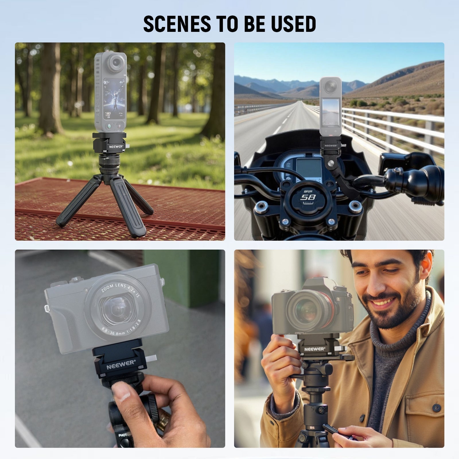 NEEWER CA139 Action Camera Quick Release Plate Tripod Mount