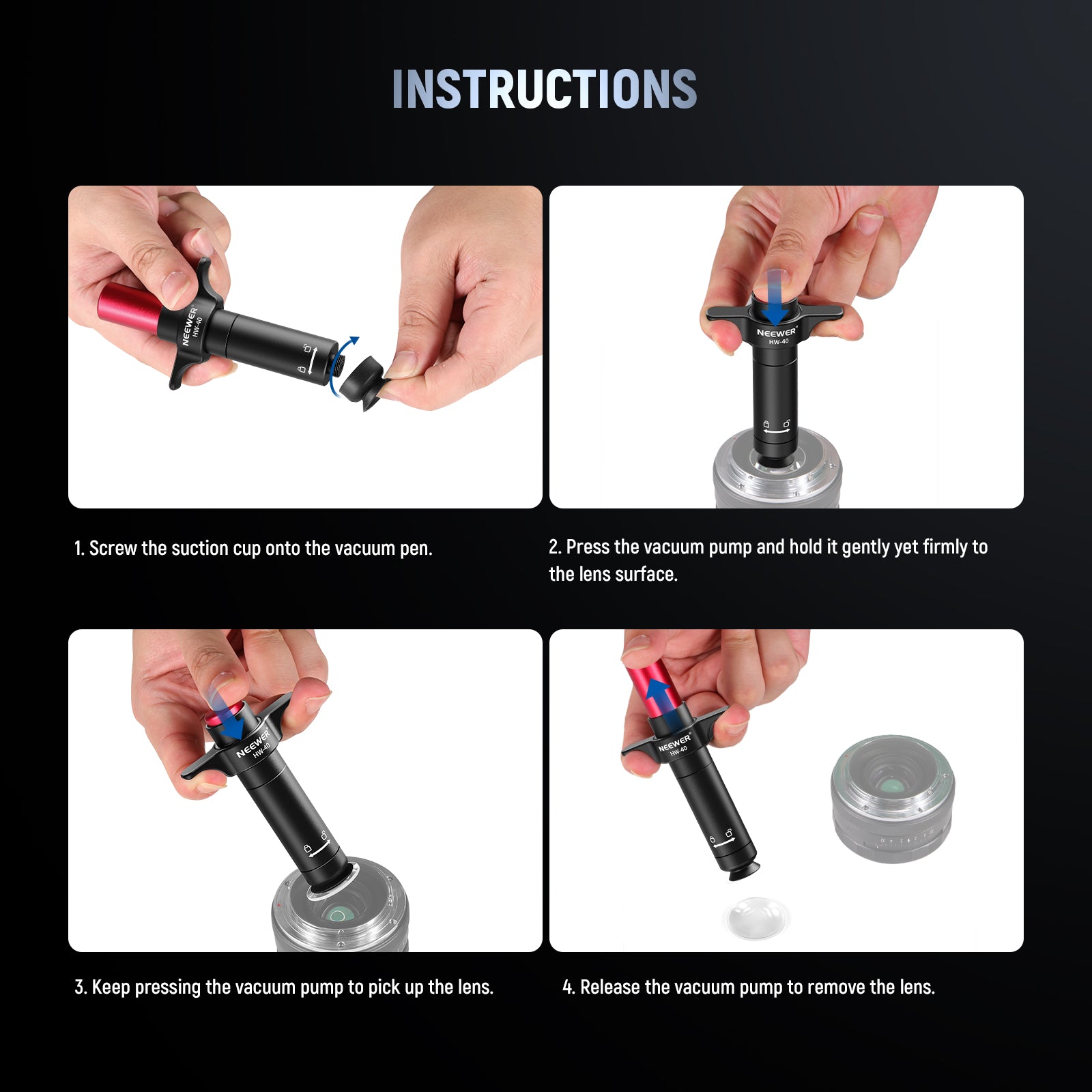 NEEWER HW-40 6 in 1 Lens Sucker Kit