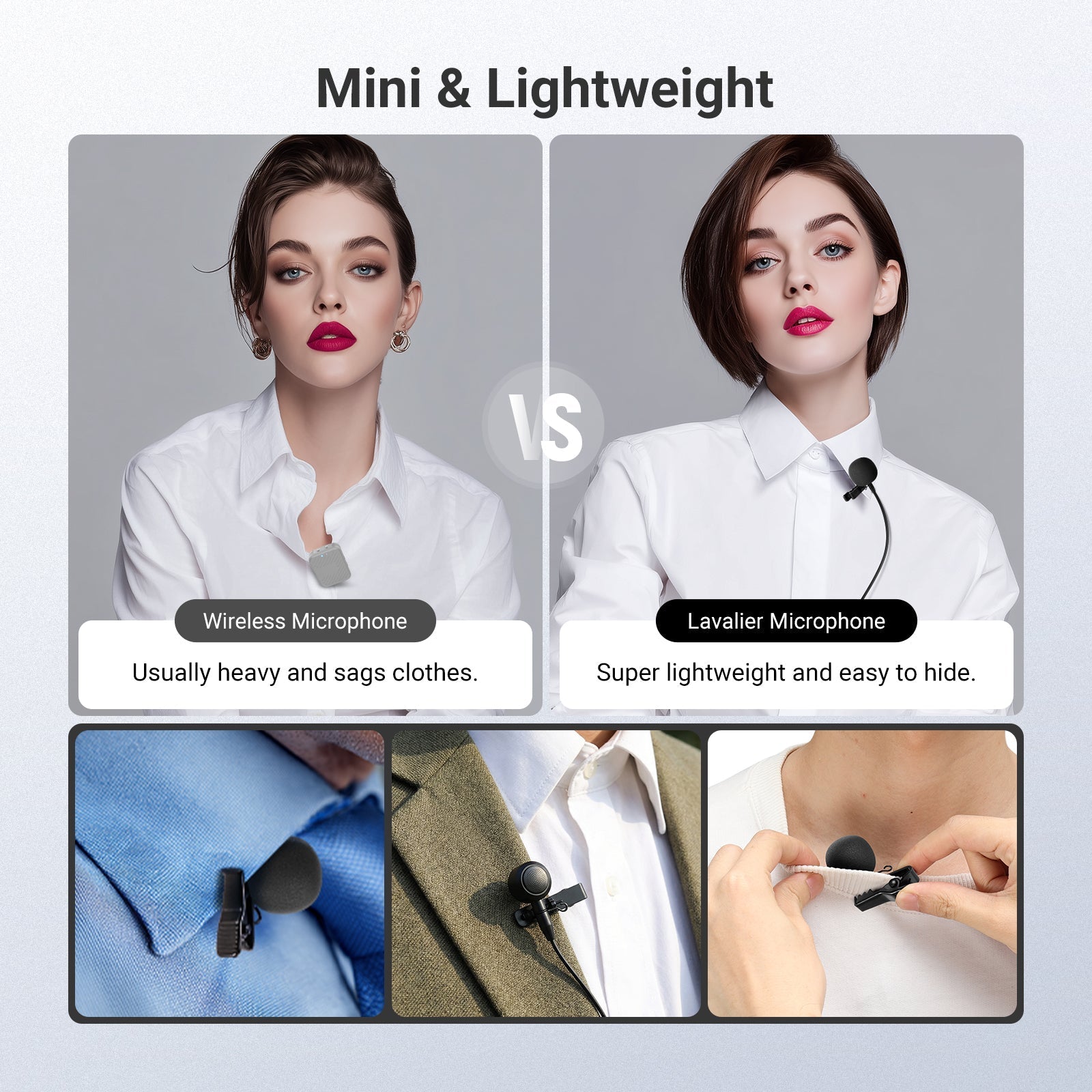 NEEWER LM10 2 Pack 3.5mm TRS ø9.7mm Lavalier Microphone