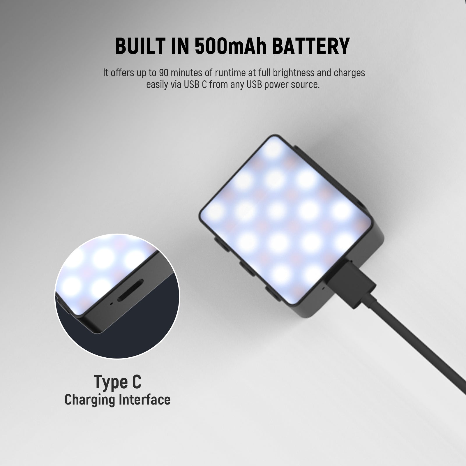 NEEWER BASICS M24 Bi Color Magnetic LED Fill Light For DJI OSMO Pocket 3