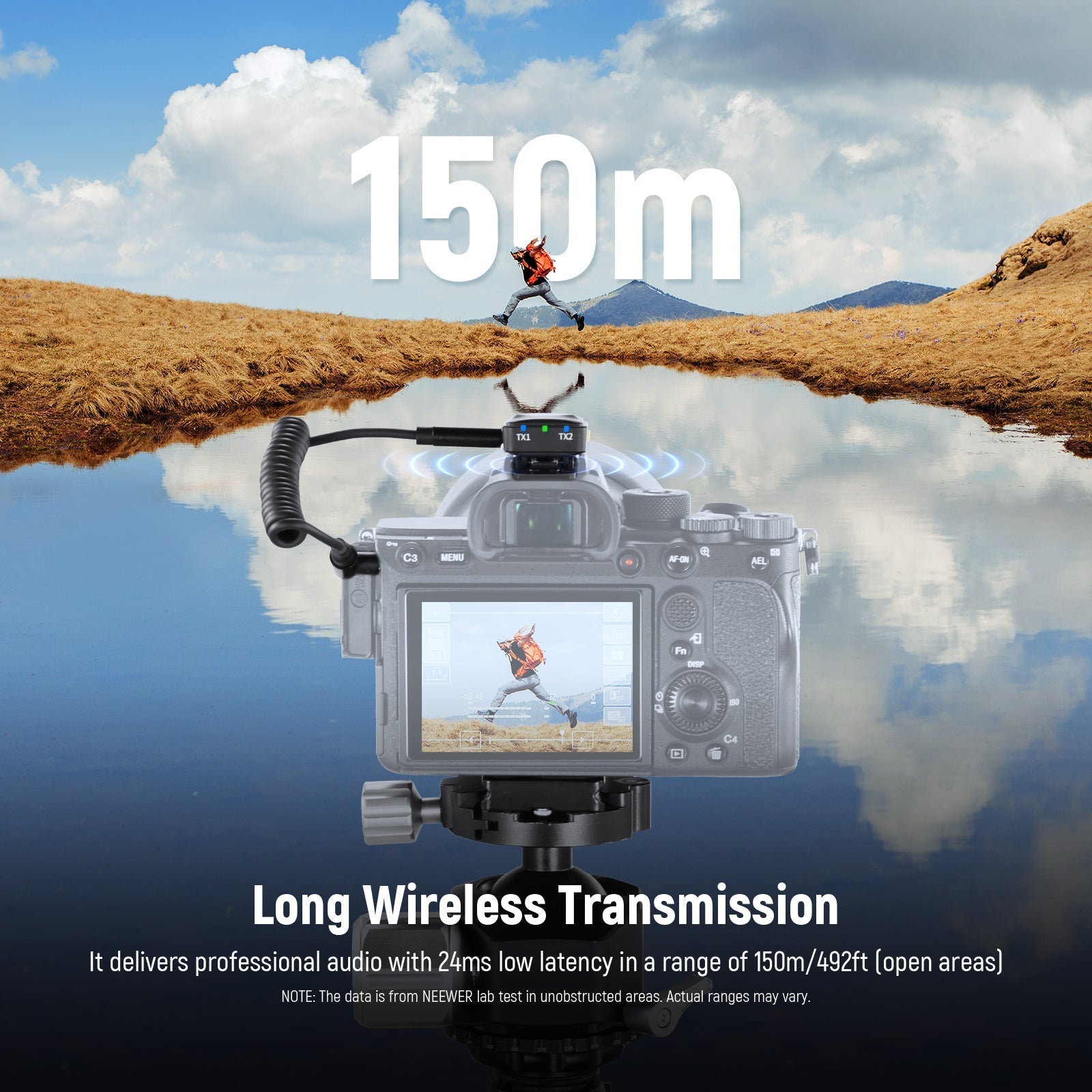 NEEWER KM18 Wireless Microphone System for Camera/Smartphone/PC