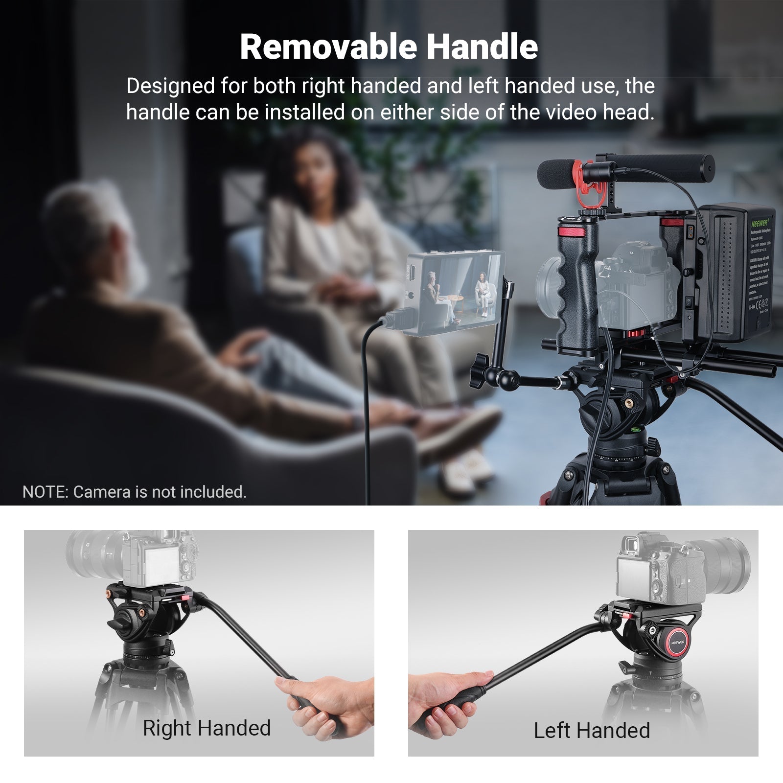 NEEWER TP74 74" Pro Video Tripod with Fluid Head