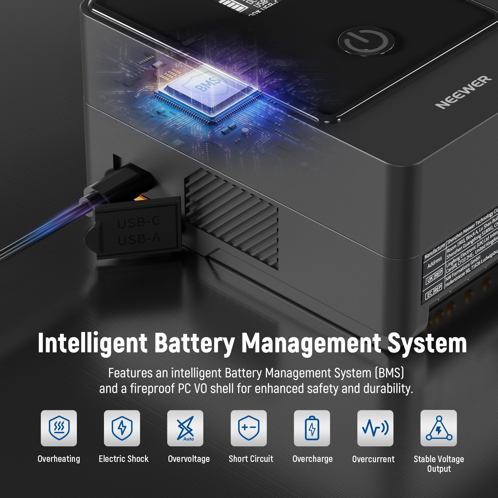 NEEWER V Mount Battery PS099E/PS099F 6800mAh 14.5V 99Wh