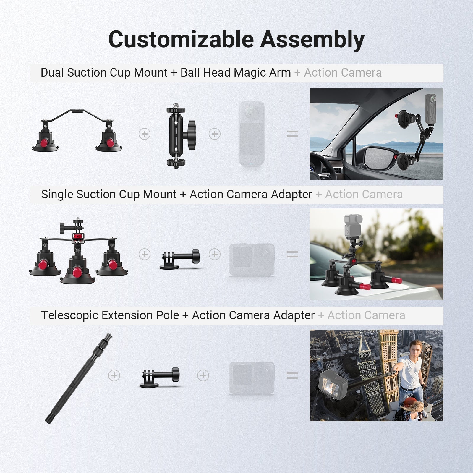 NEEWER CA075 5 in 1 Suction Car Mount Kit