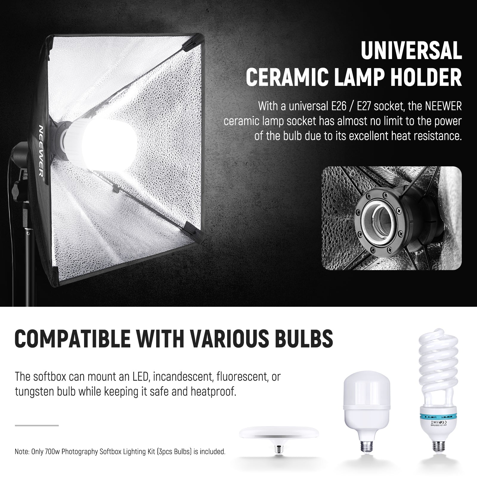 NEEWER NK200 24x24"/60x60CM 700W Photography Softbox Kit