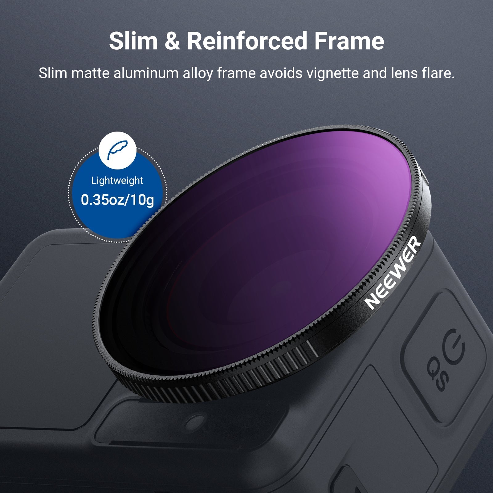 NEEWER Variable ND Filter Compatible with DJI Osmo Action 5 Pro/4/3