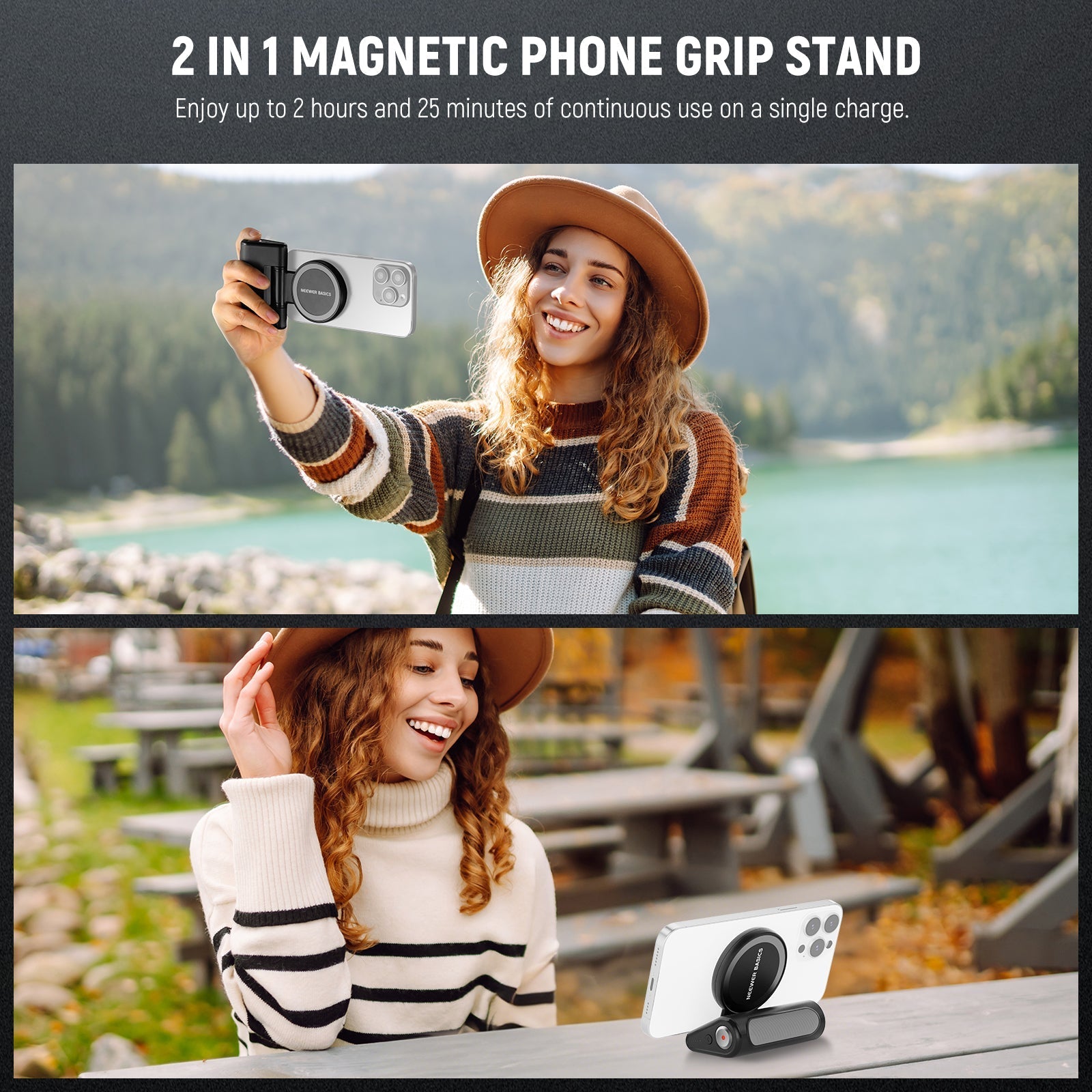 NEEWER BASICS WS-25001 Magnetic Phone Camera Grip Shutter Remote