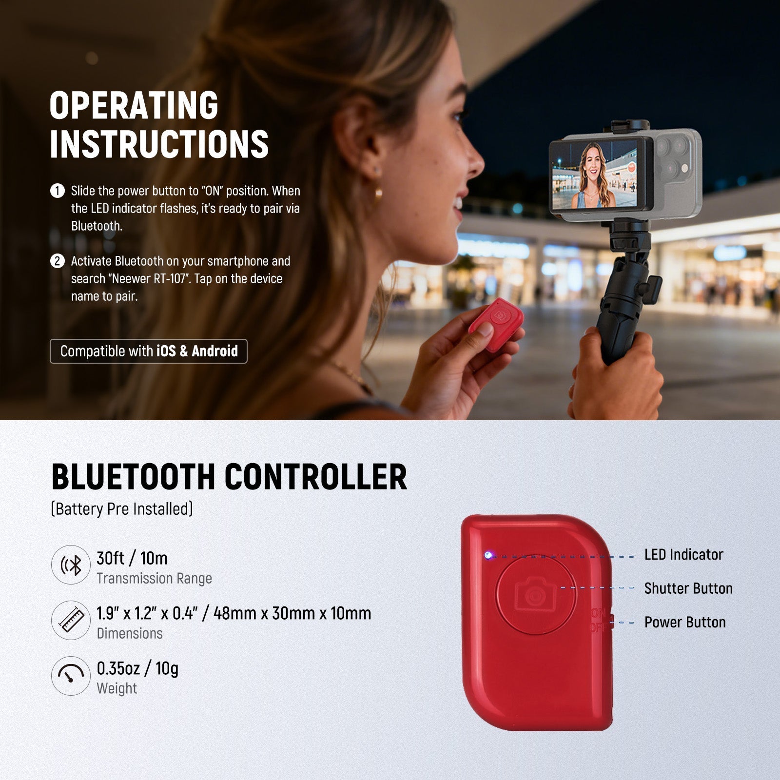 NEEWER BASICS M4B 4" Magnetic Phone Vlog Selfie Monitor Screen