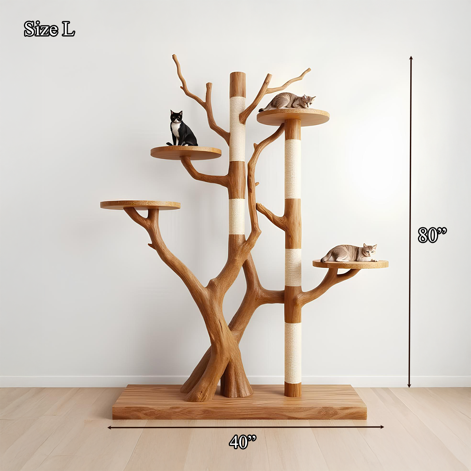 Rustic Tree Cat Tower Modern Living Room