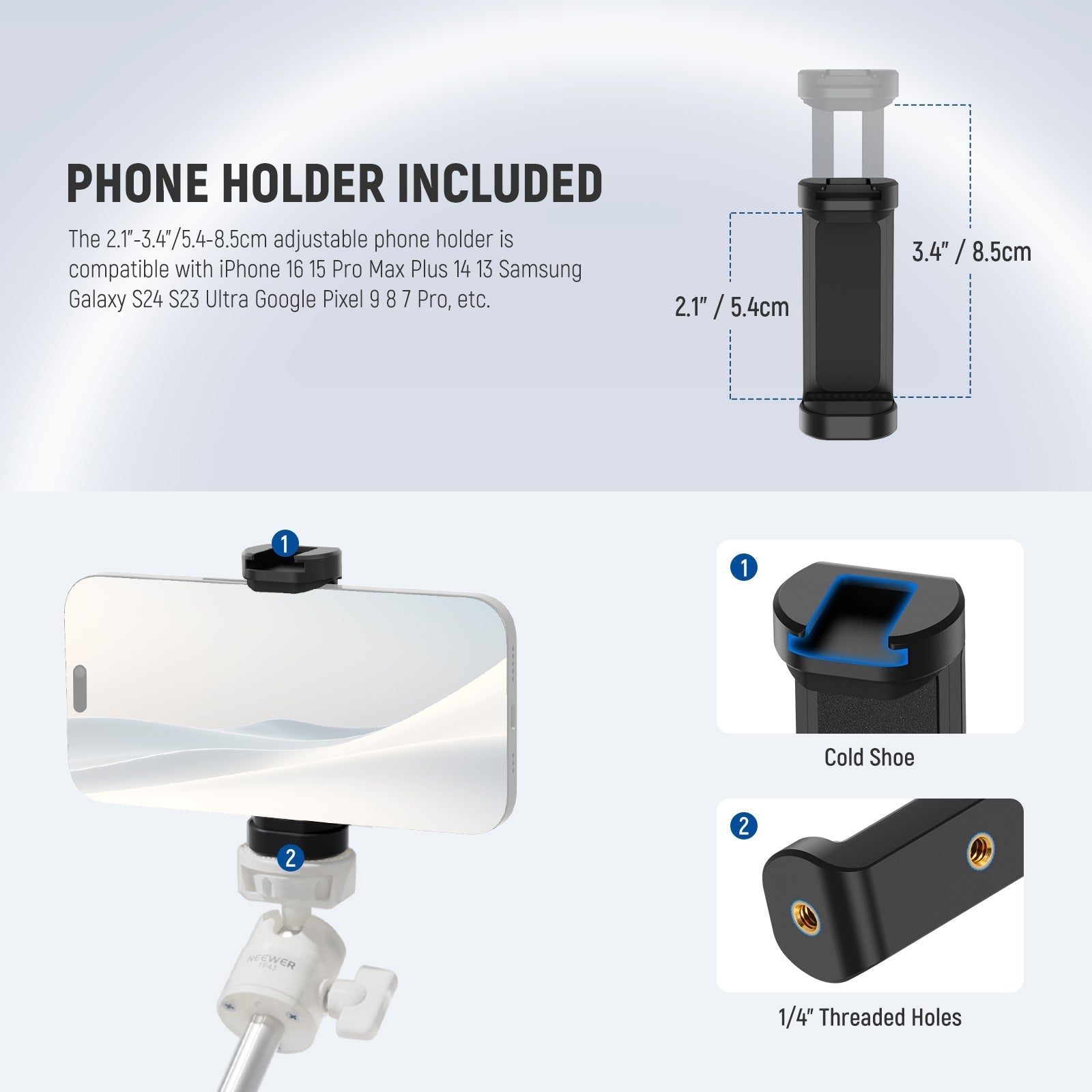 NEEWER BASICS TP43 Mini Desktop Selfie Stick Tripod