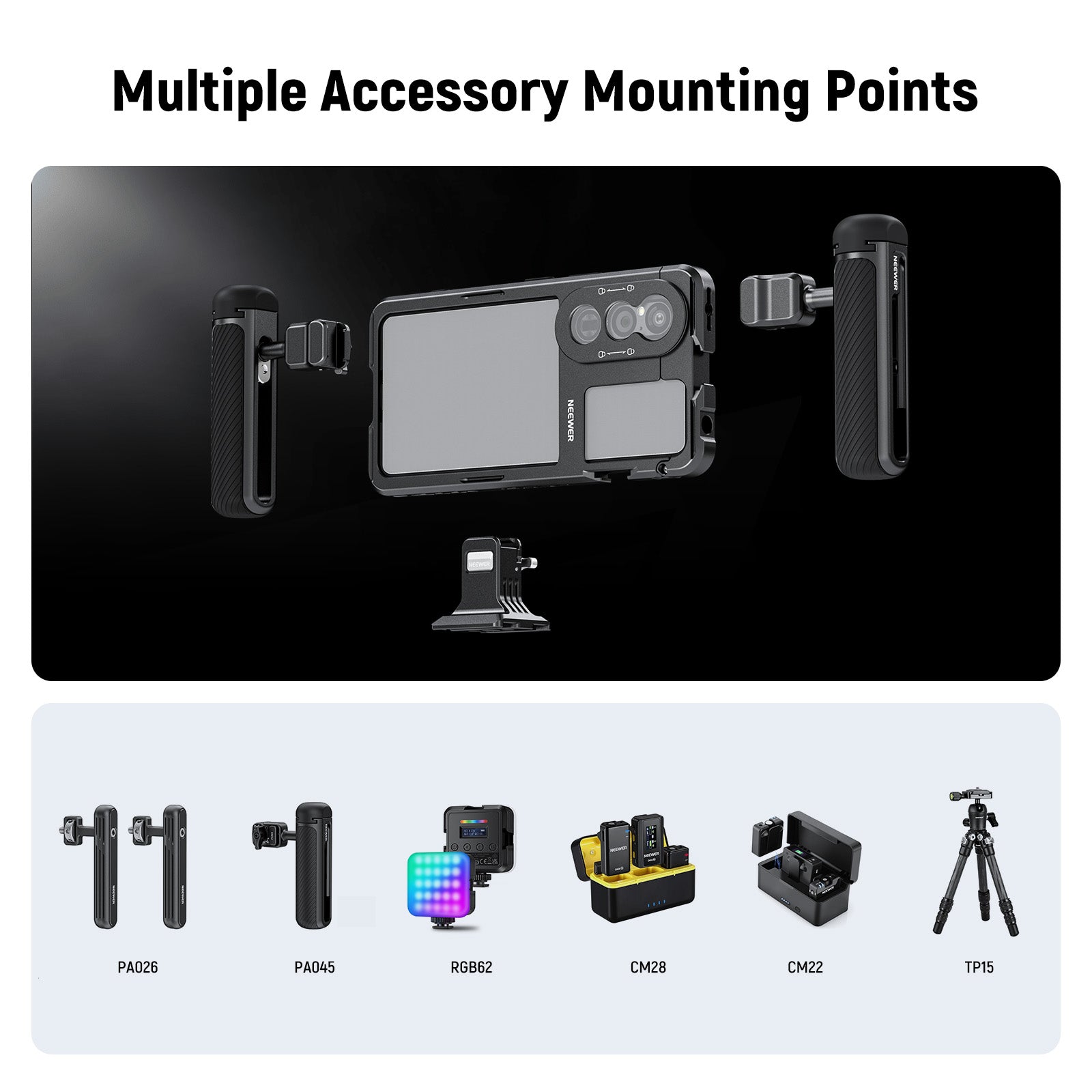 NEEWER PA086/PA087 Phone Cage Compatible with Sony Xperia PRO-I / Xperia 1 V