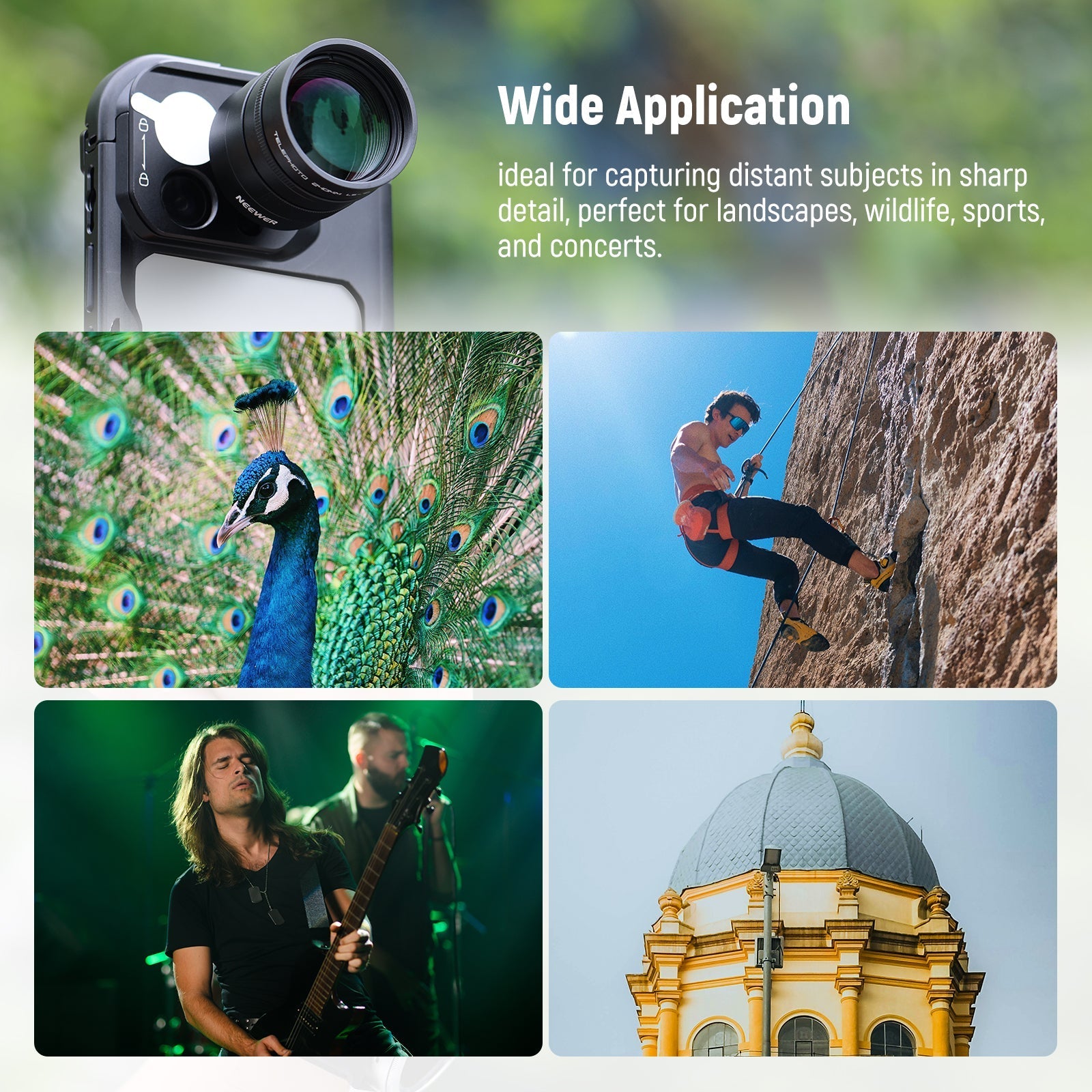 NEEWER LS-79 2X 240mm Converter for Phone Telephoto Camera Lens
