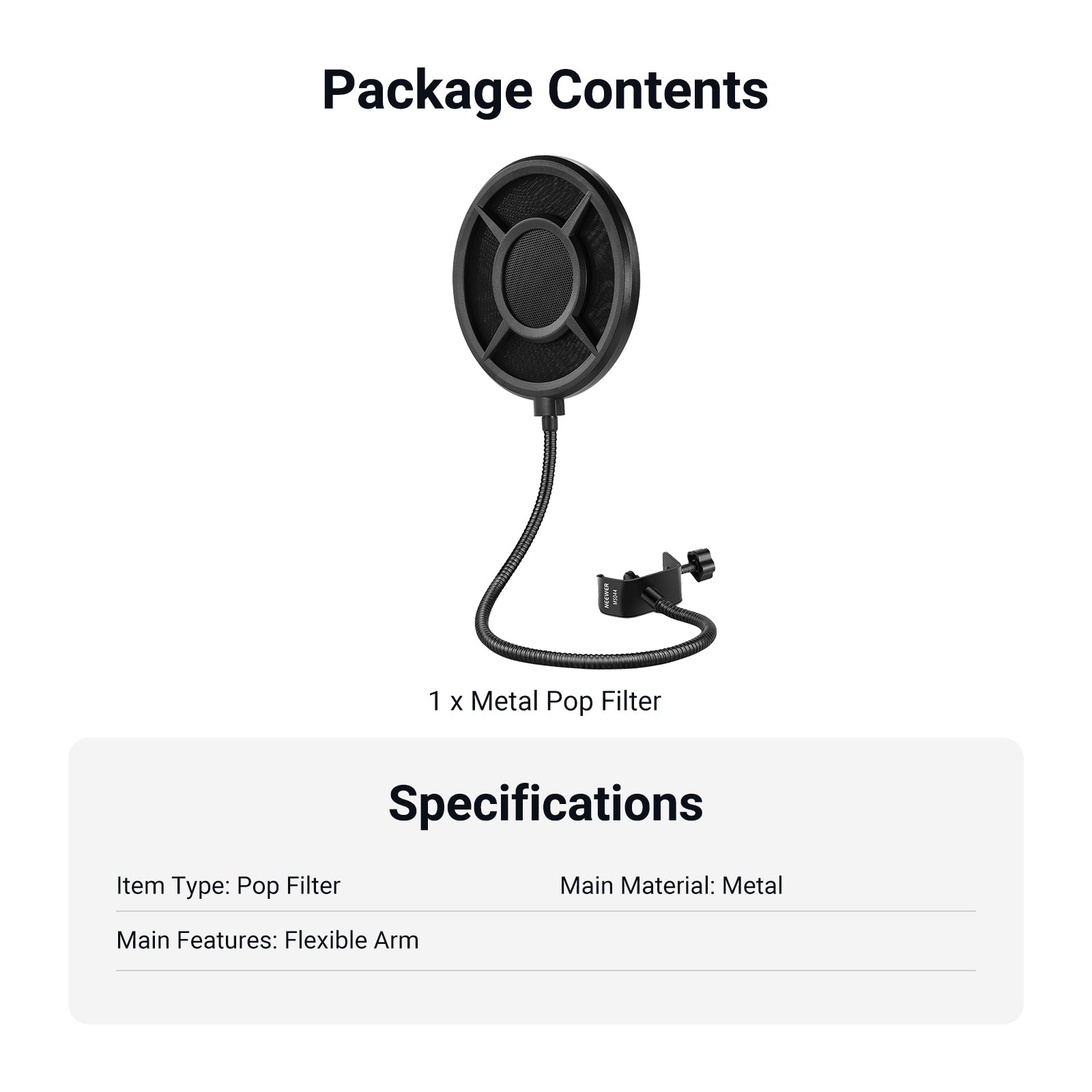 NEEWER MS044 Metal Pop Filter for Microphone