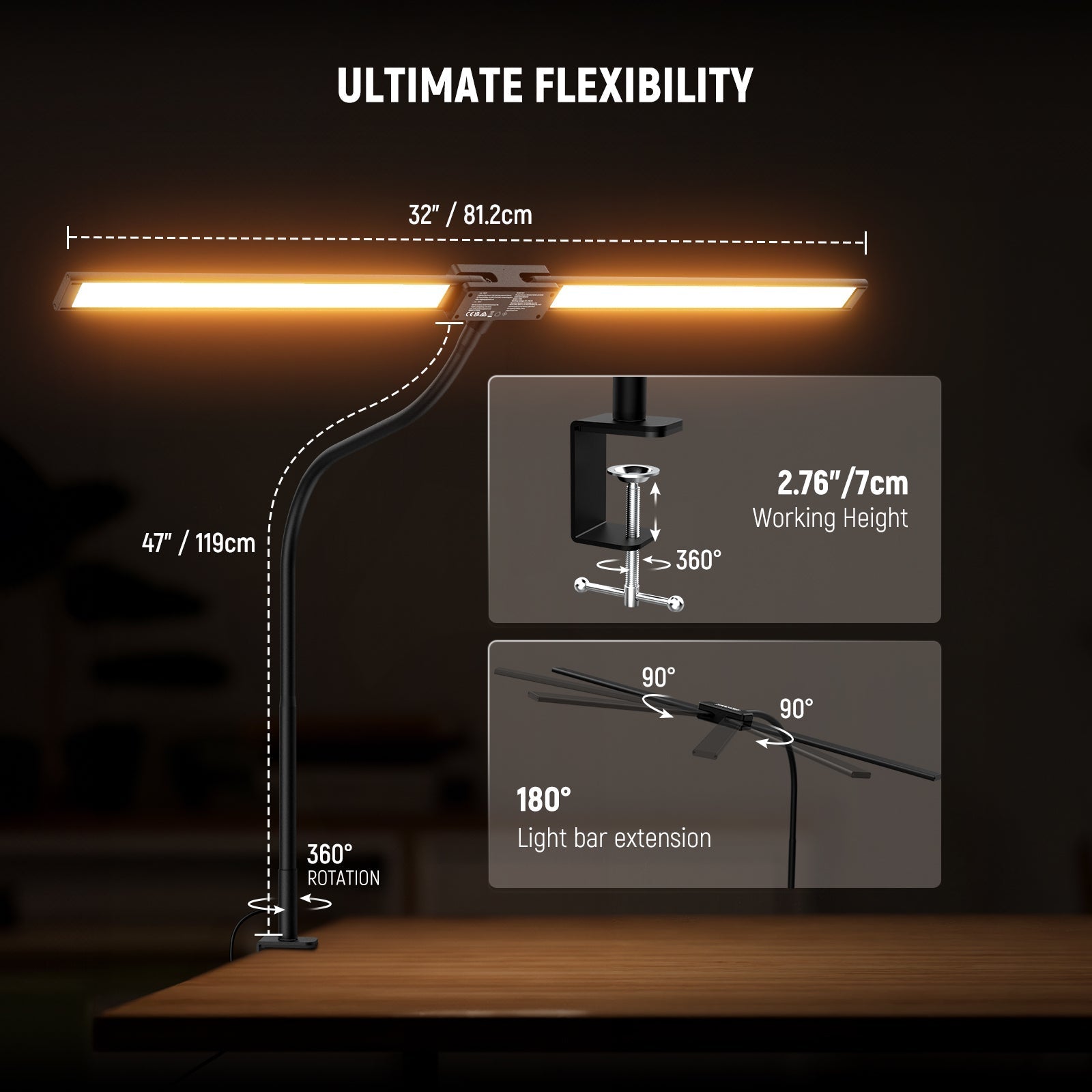 NEEWER ENTRY LEVEL VERSION N21 32" Dual Light Bar Desktop LED Light