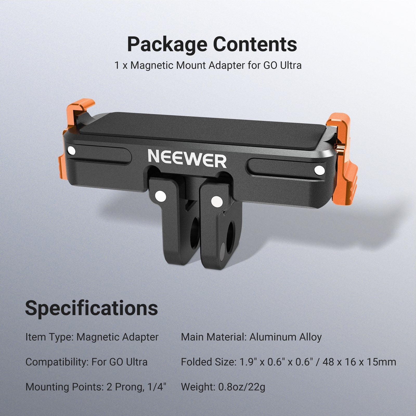 NEEWER AC045 Magnetic Mount Adapter For Insta360 GO Ultra