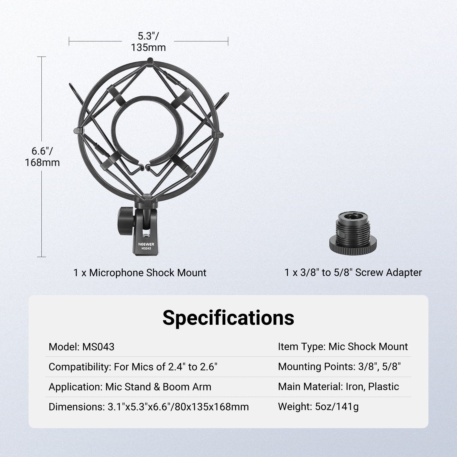 NEEWER MS043/MS048 Microphone Shock Mount