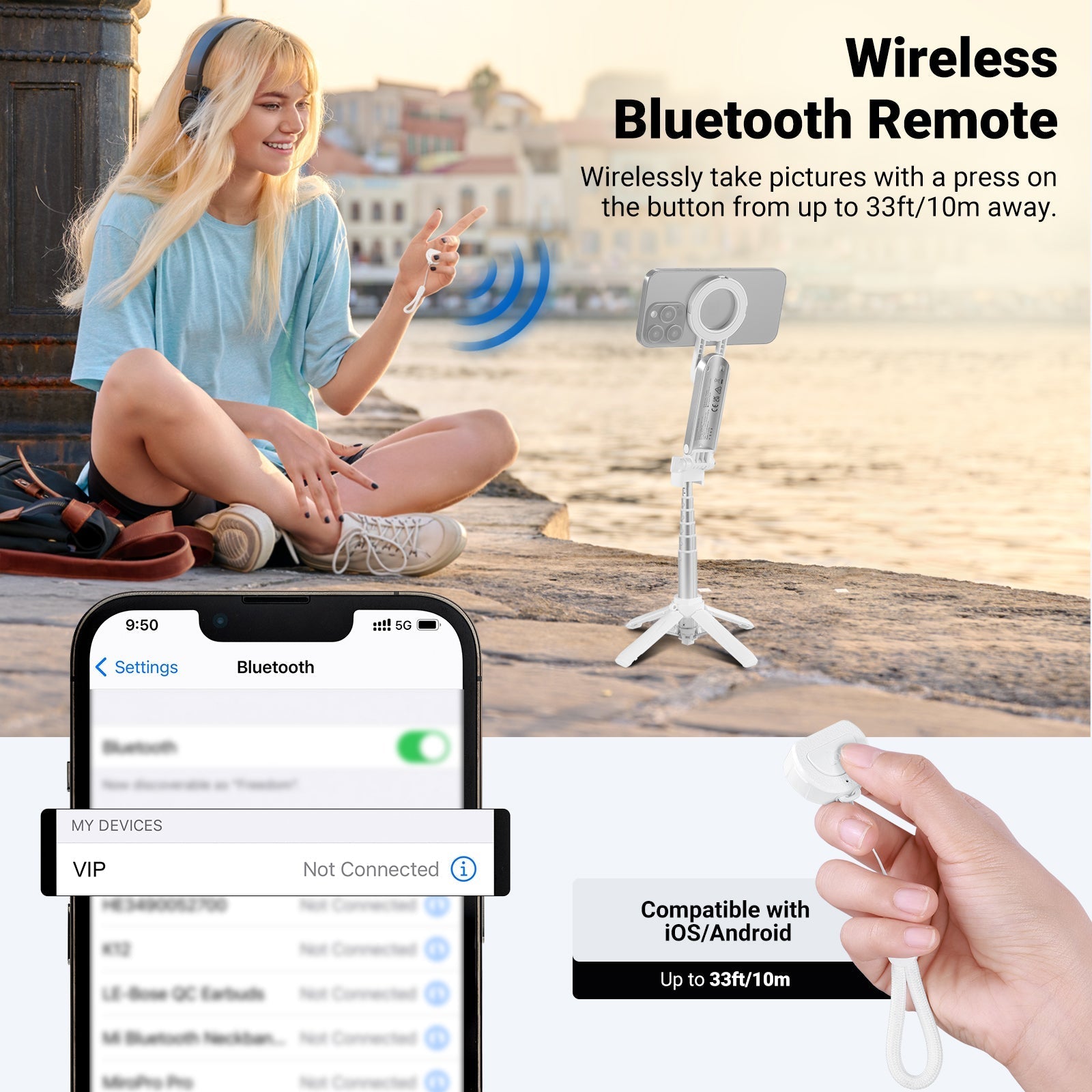 NEEWER BASICS PA985 Magnetic Selfie Stick Tripod