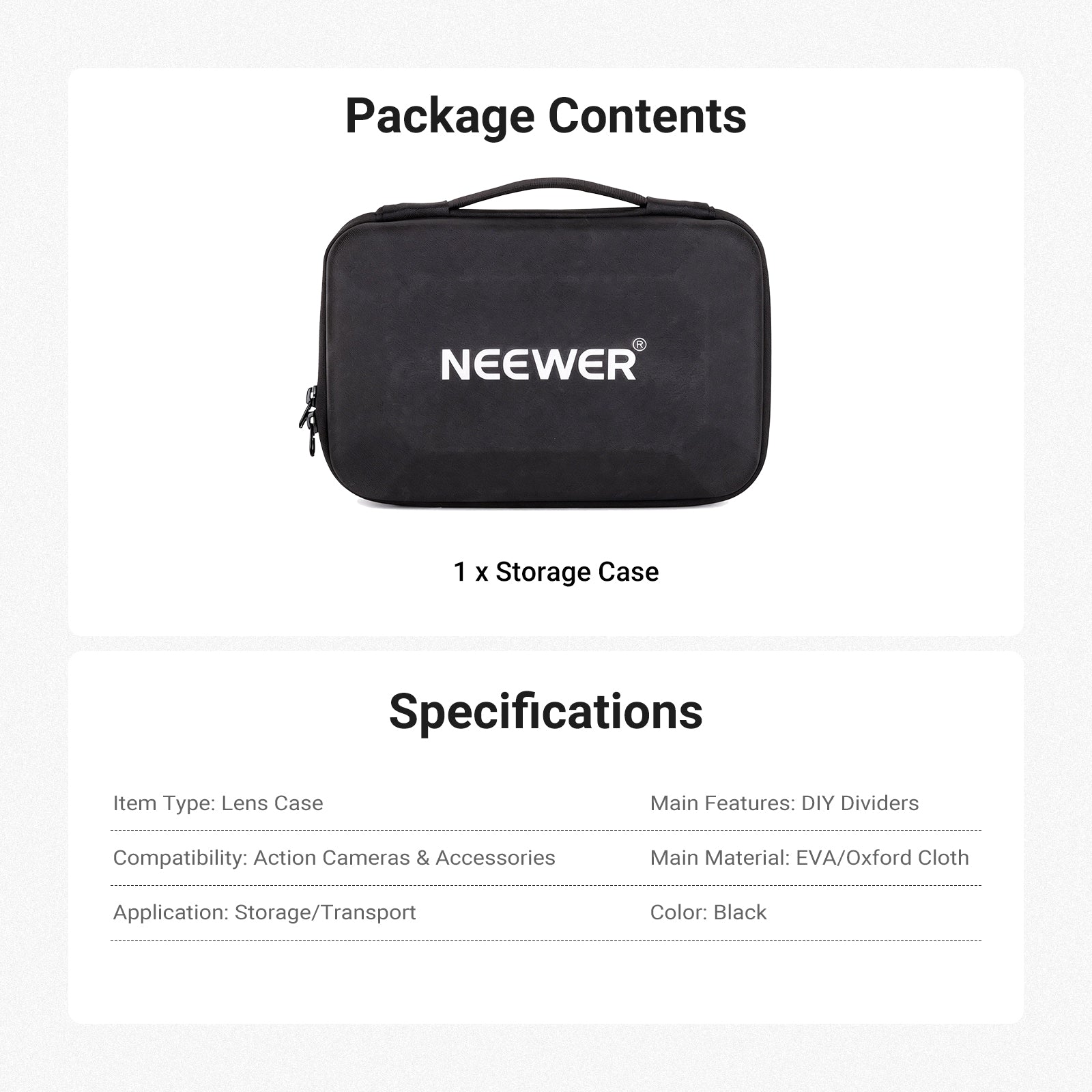 NEEWER PB27 Carrying Case for Action Camera & Accessories