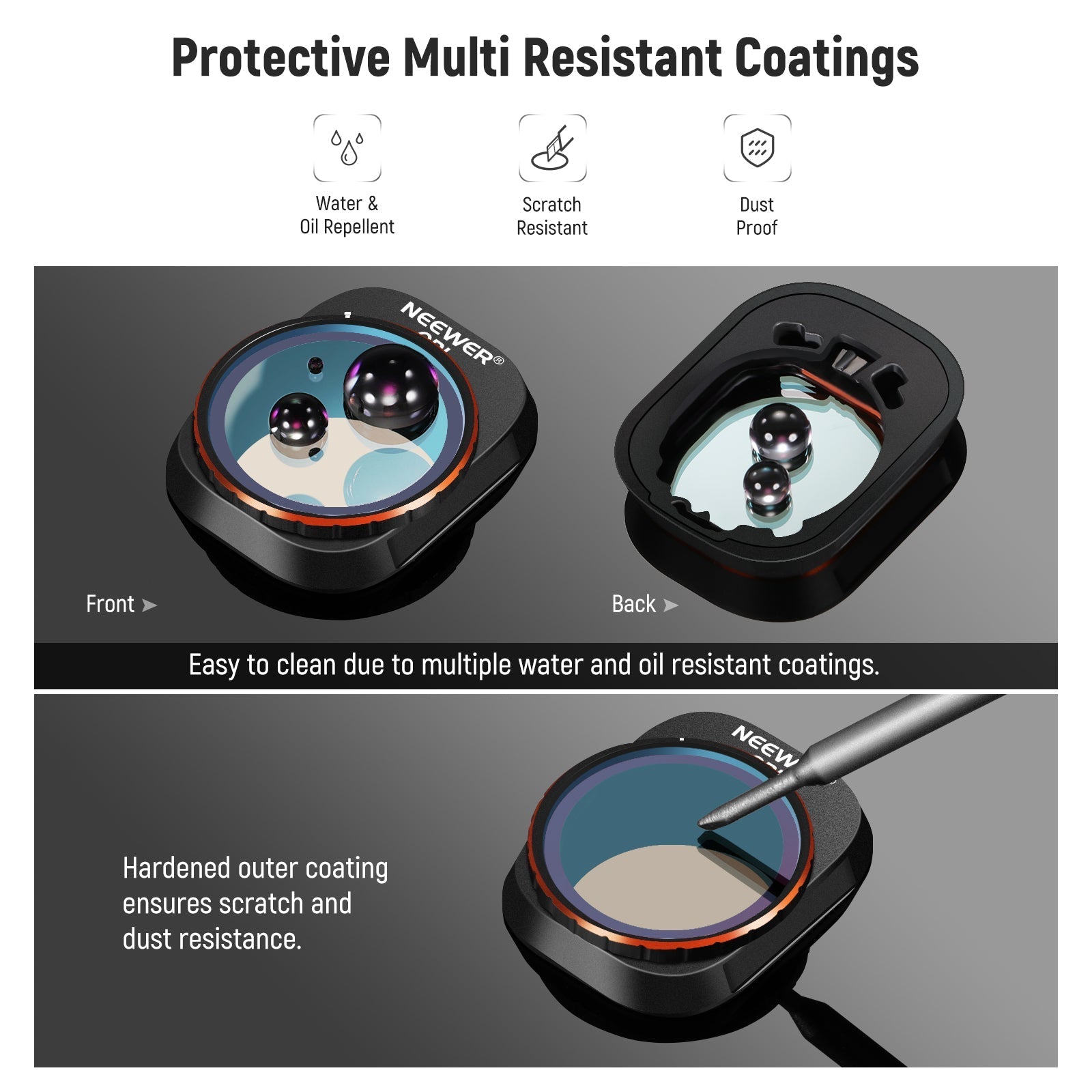 NEEWER FL-A34 6-Pack Snap-On ND & CPL Filter Set for DJI Mini 4 Pro