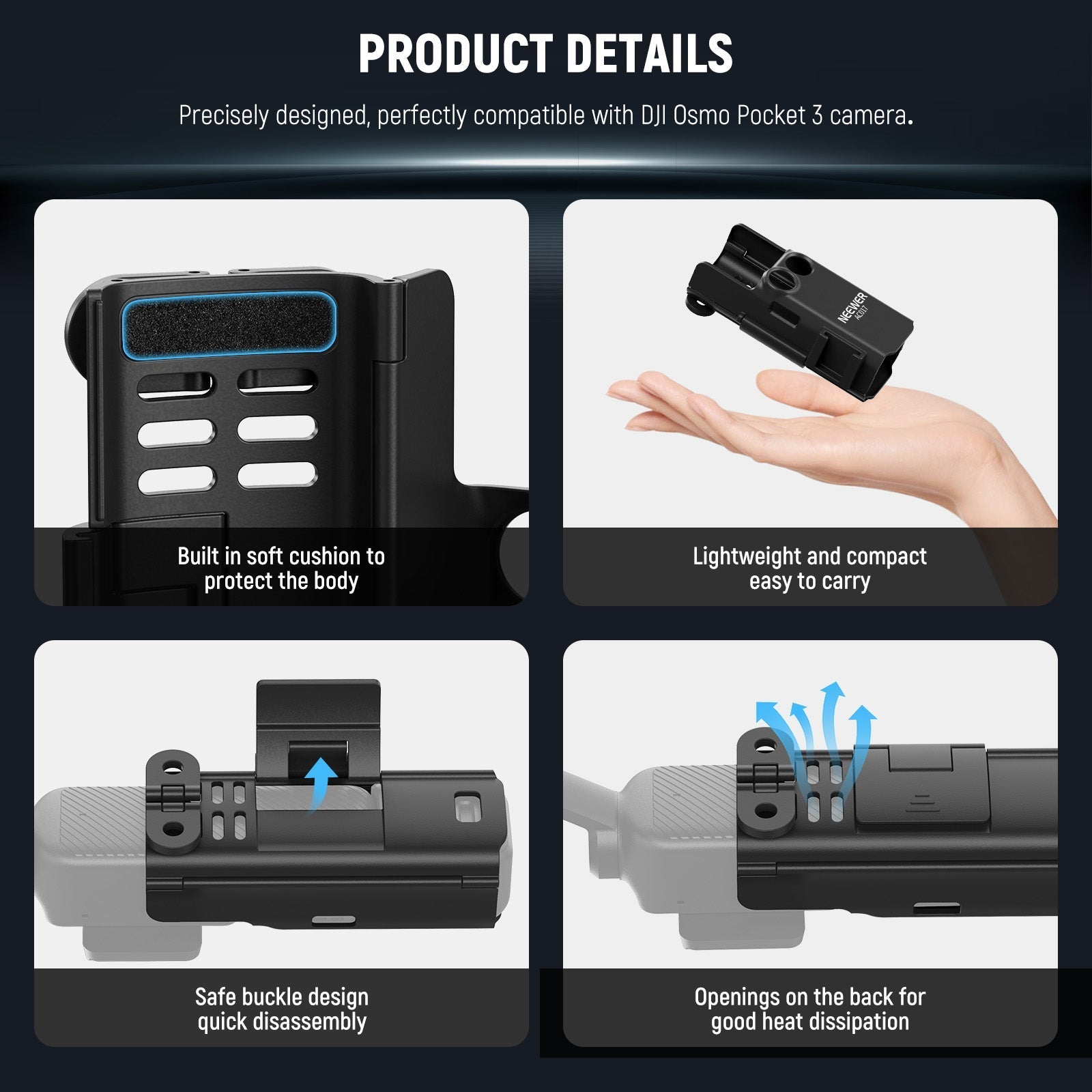 NEEWER BASICS GP-59 Extension Adapter Mount Kit for DJI Osmo Pocket 3