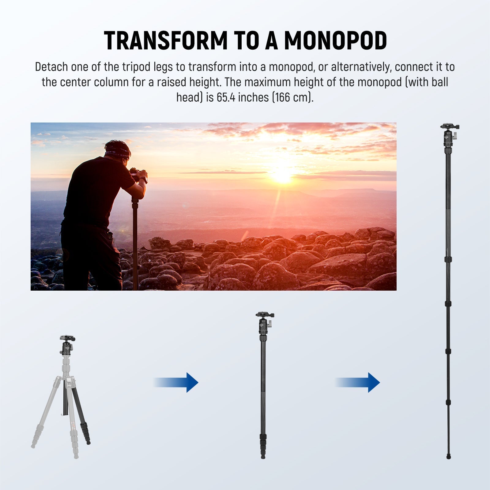 NEEWER TP39 65" Carbon Fiber Camera Tripod