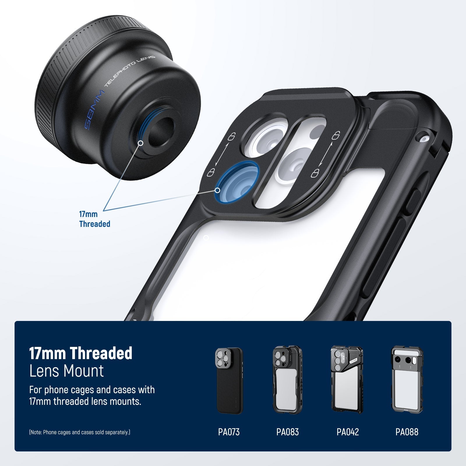 NEEWER LS-71 58mm Telephoto Phone Lens with 17mm Threaded Clip