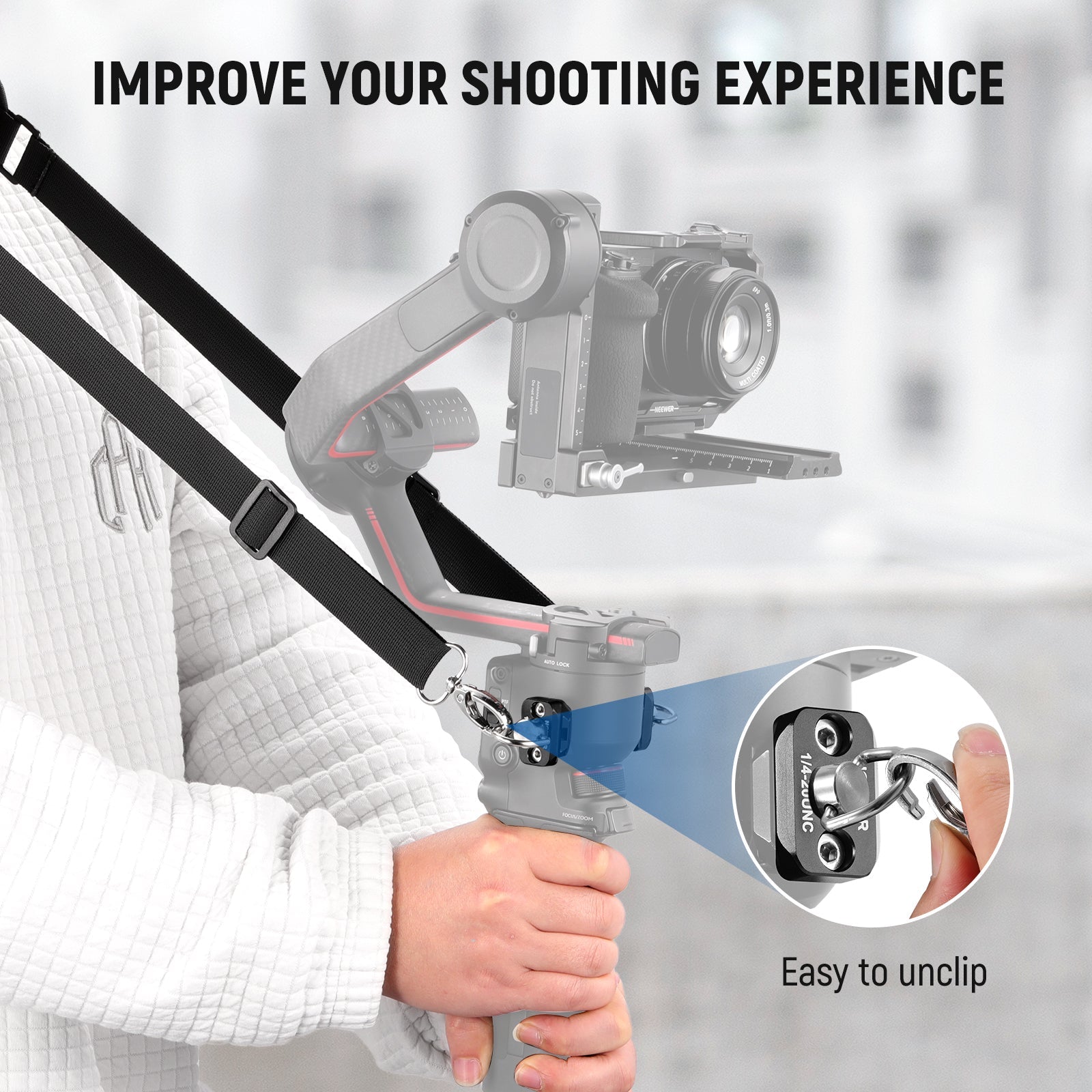 NEEWER GA019 5.9ft/180cm Neck Strap for DJI Ronin/RS