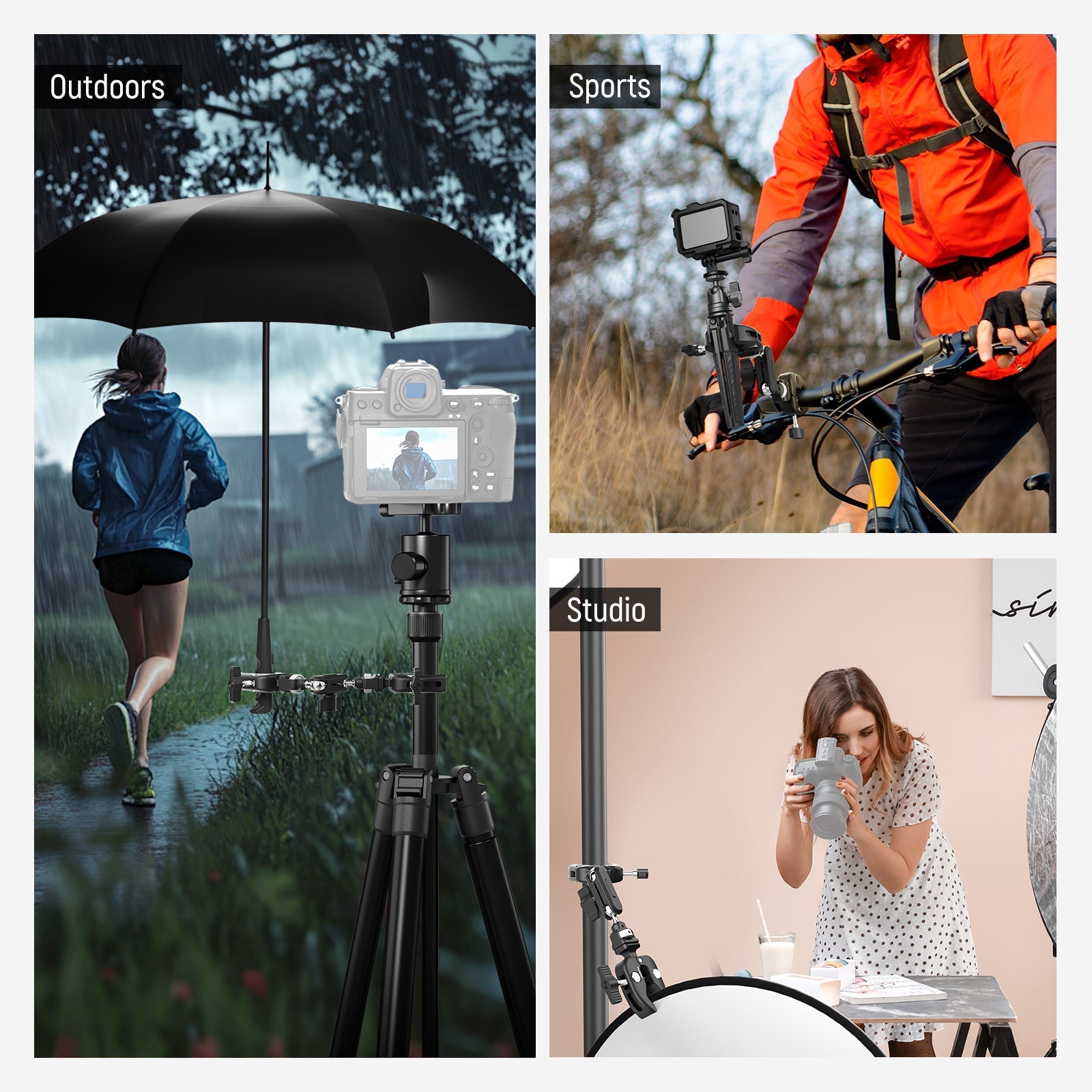 NEEWER UA060 Double Super Clamp Camera Mount with Magic Arm & NATO Interface