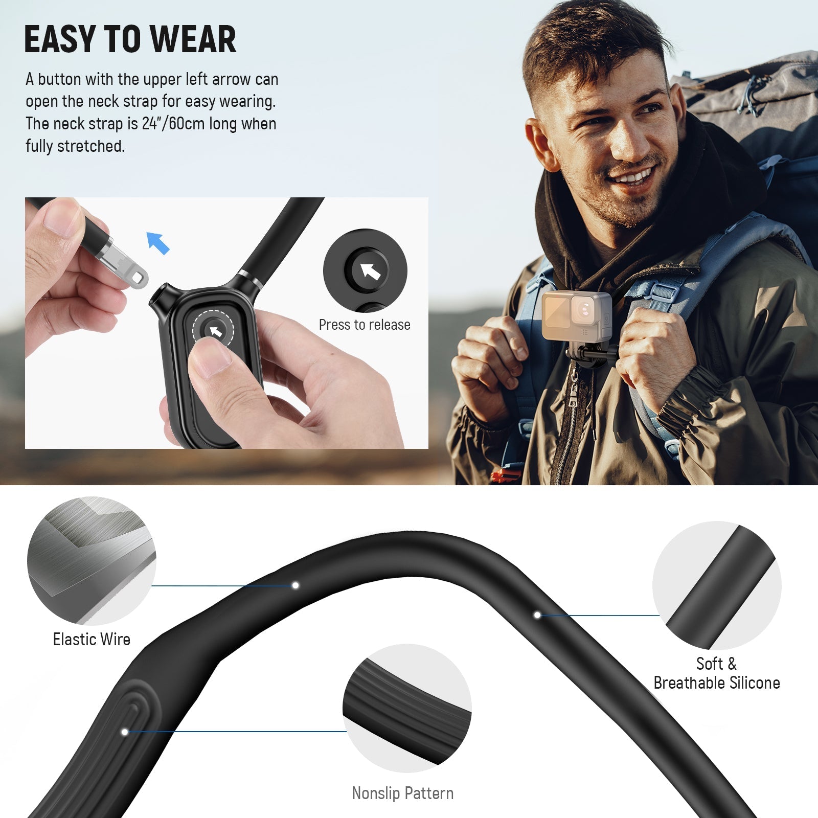 NEEWER GP39 Magnetic Action Camera Neck Mount