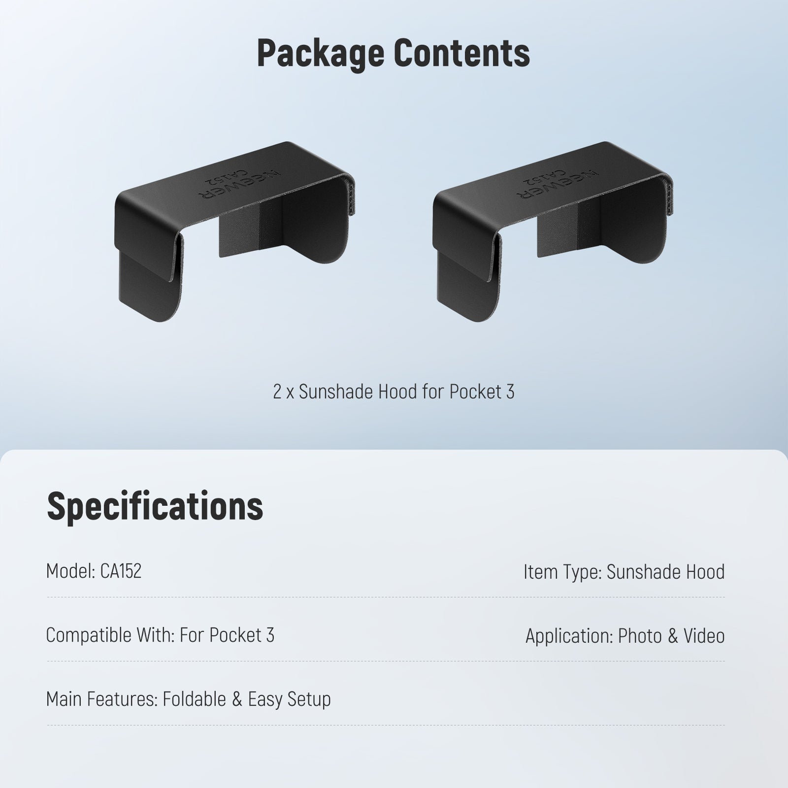 NEEWER BASICS CA152 Sunshade Cover For DJI Osmo Pocket 3