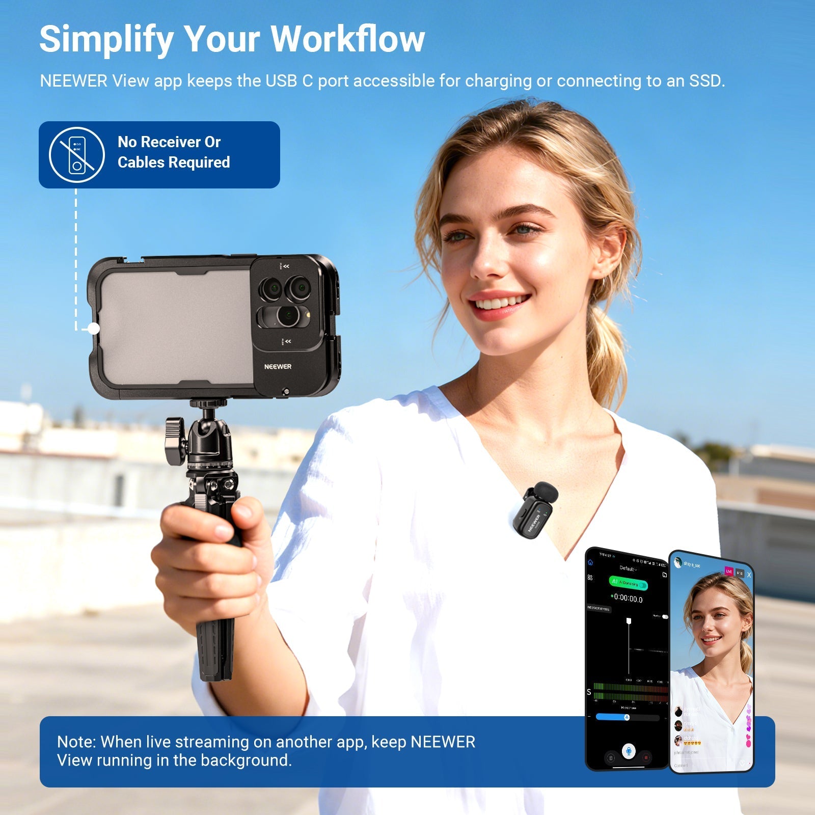 NEEWER KM19 Mini Wireless Lavalier Microphone