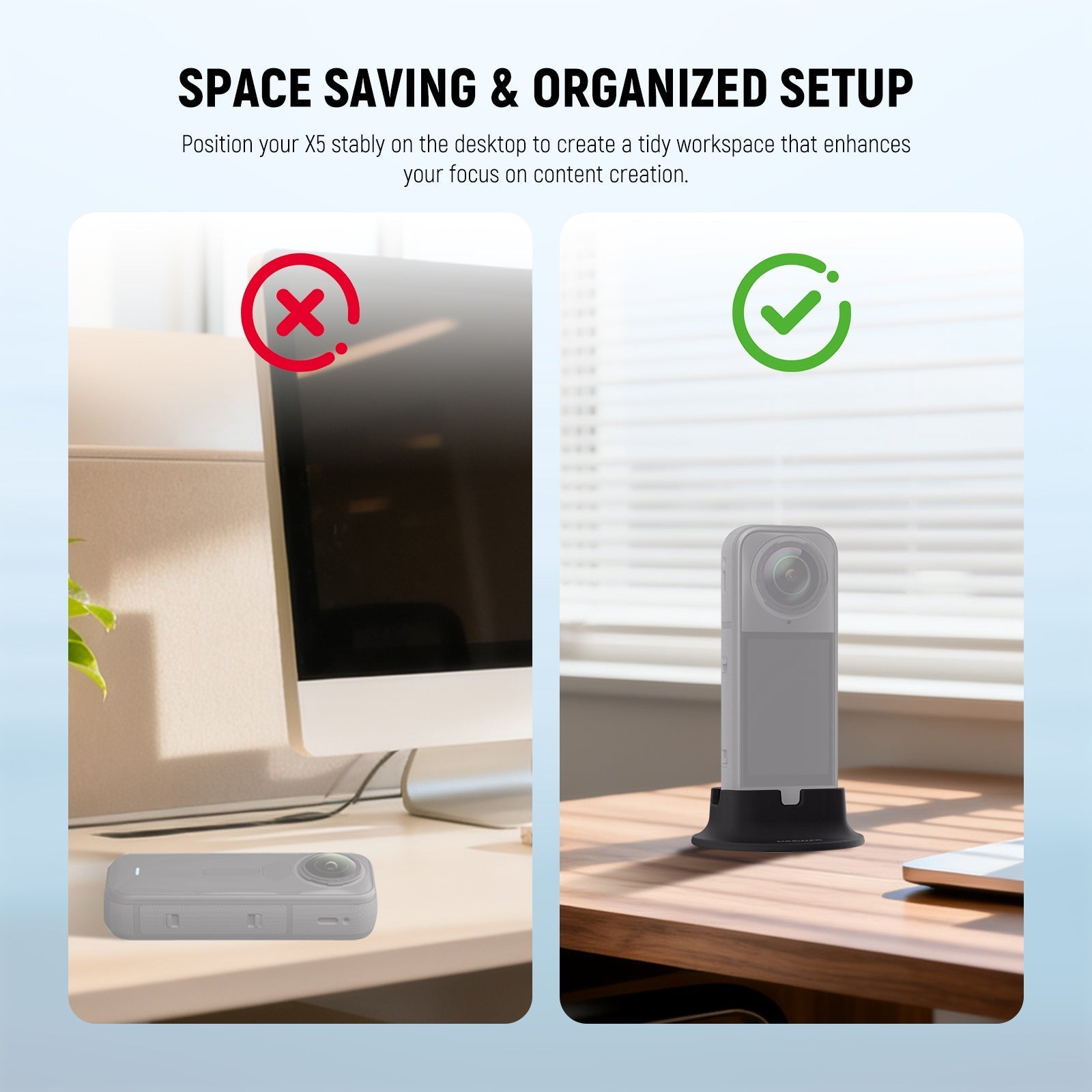 NEEWER CA157 Desktop Car Mount Silicone Base for Insta360 X5/X4
