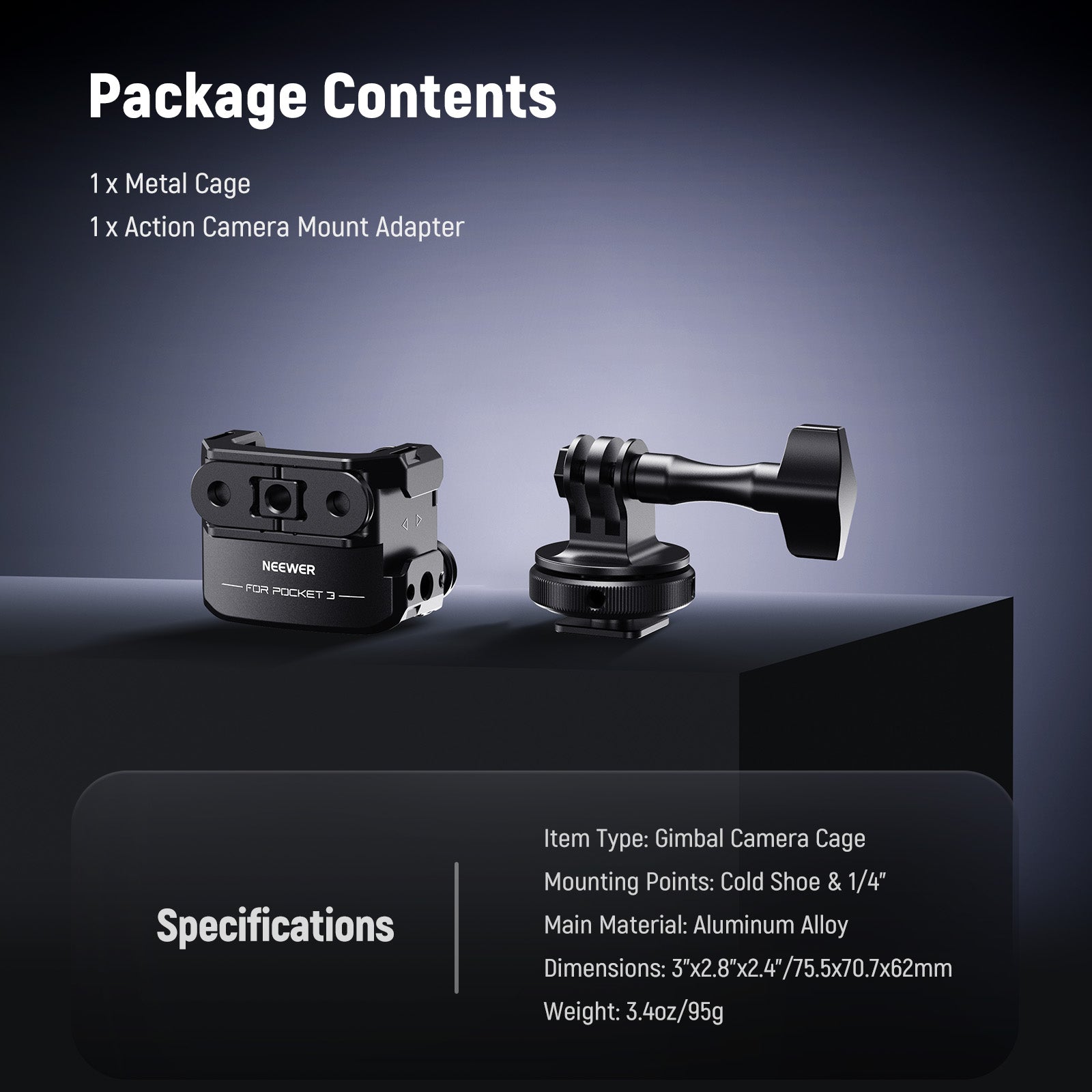 NEEWER AC009 PRO Metal Cage For DJI Osmo Pocket 3